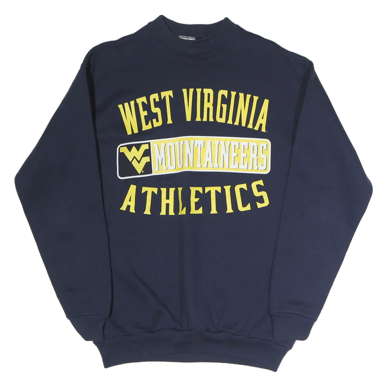 TULTEX Mens Navy Blue West Virginia Mountaineers Crew Neck M Sweatshirt Refurbished - N/A refurbished available on Cerqular