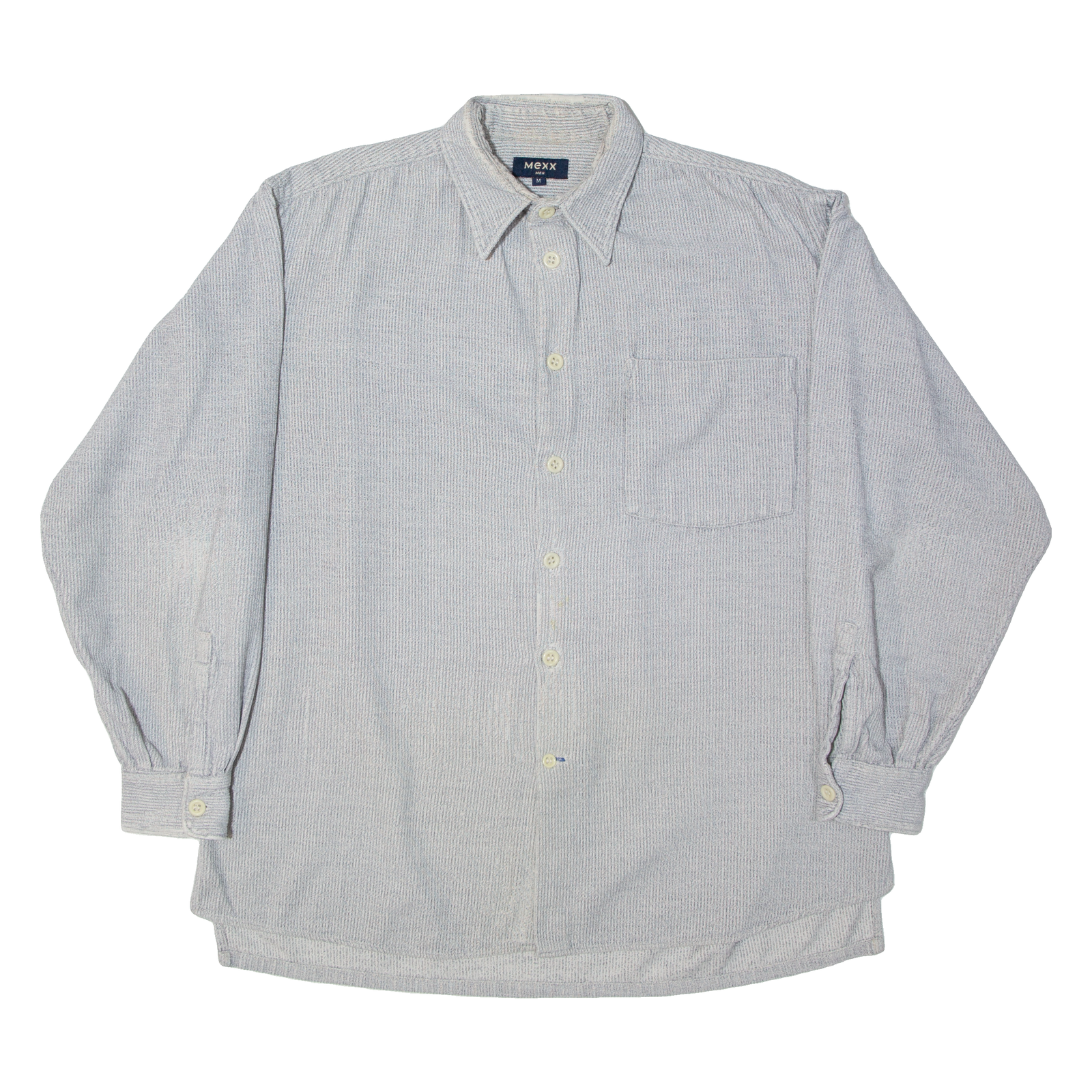 MEXX Mens Plain Shirt Grey Long Sleeve M Refurbished - N/A refurbished available on Cerqular