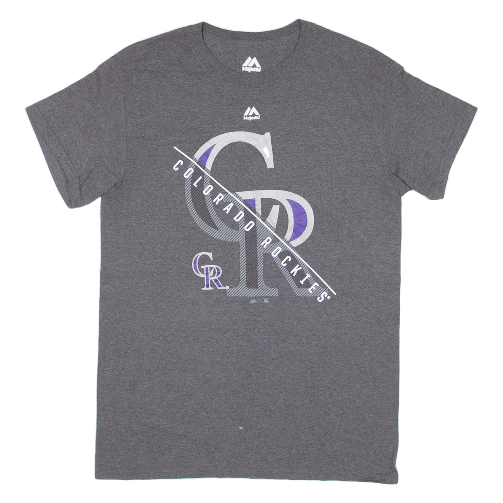 MAJESTIC Colorado Rockies Mens T-Shirt Grey USA S Refurbished - N/A refurbished available on Cerqular