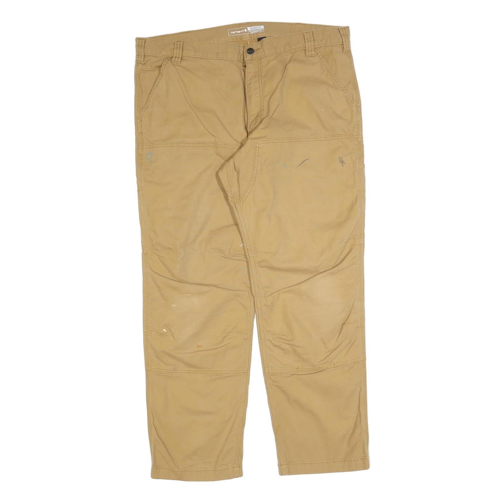 CARHARTT Mens Cotton Blend Beige Relaxed Straight Trousers W40 L32 Workwear Refurbished - N/A refurbished available on Cerqular