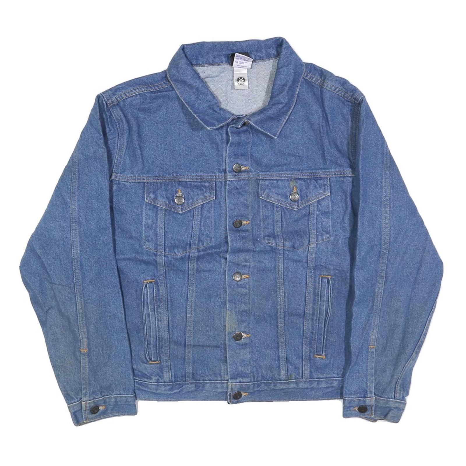 ALL AMERICAN CLOTHING Mens Blue Denim Jacket XL Cotton Button Plain Classic Refurbished - N/A refurbished available on Cerqular