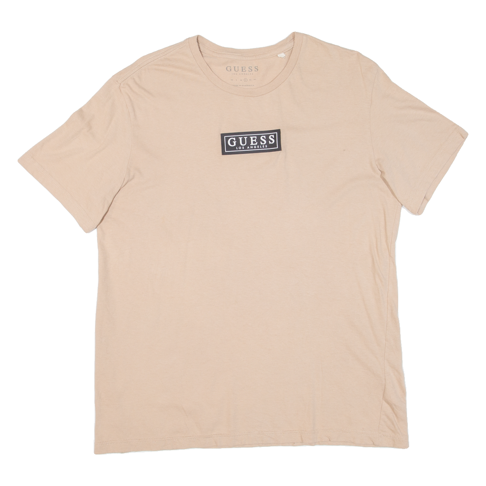 GUESS Mens T-Shirt Beige L Refurbished - N/A refurbished available on Cerqular