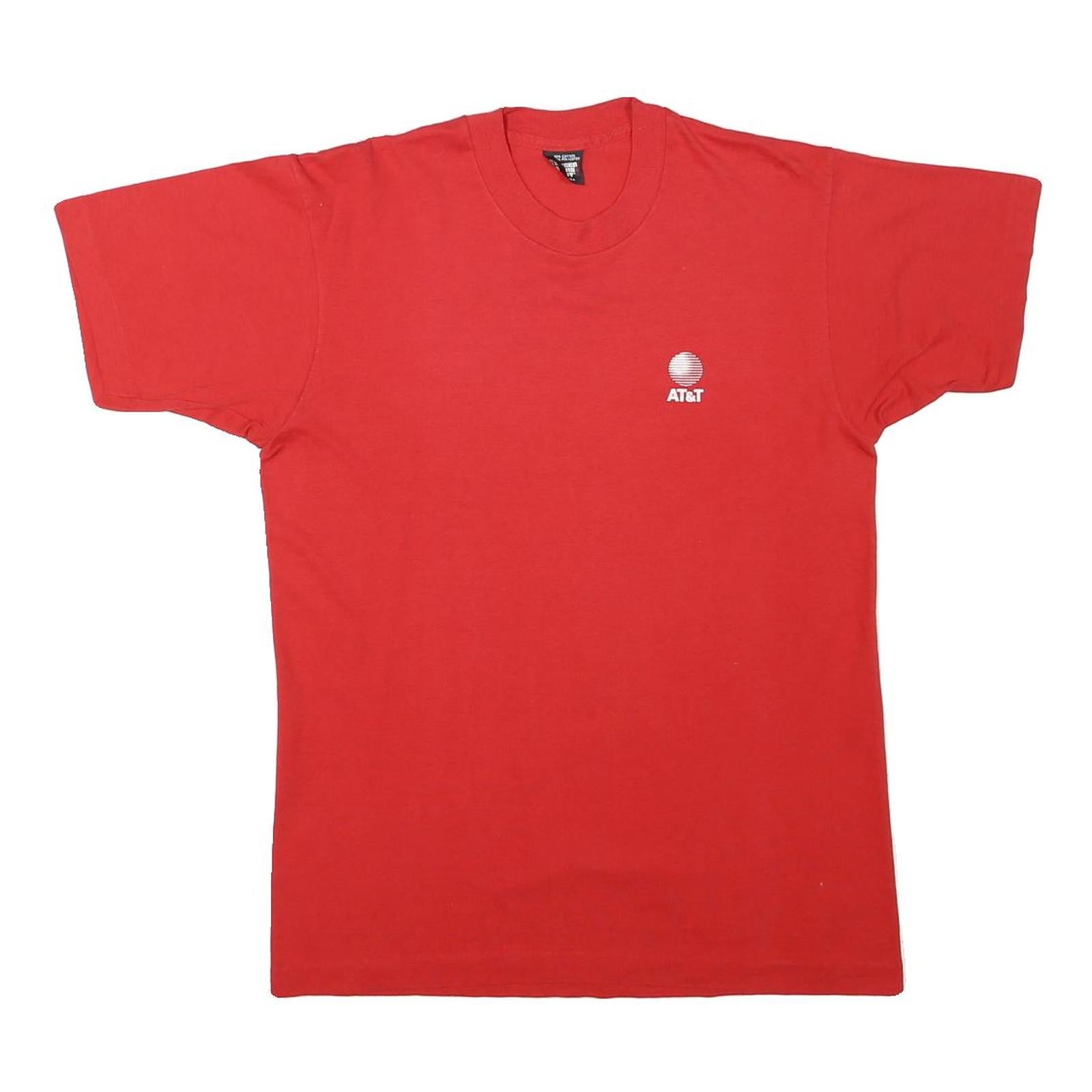THE BEST Mens Red Graphic T-Shirt L Short Sleeve Crew Neck AT&T Logo Refurbished - N/A refurbished available on Cerqular