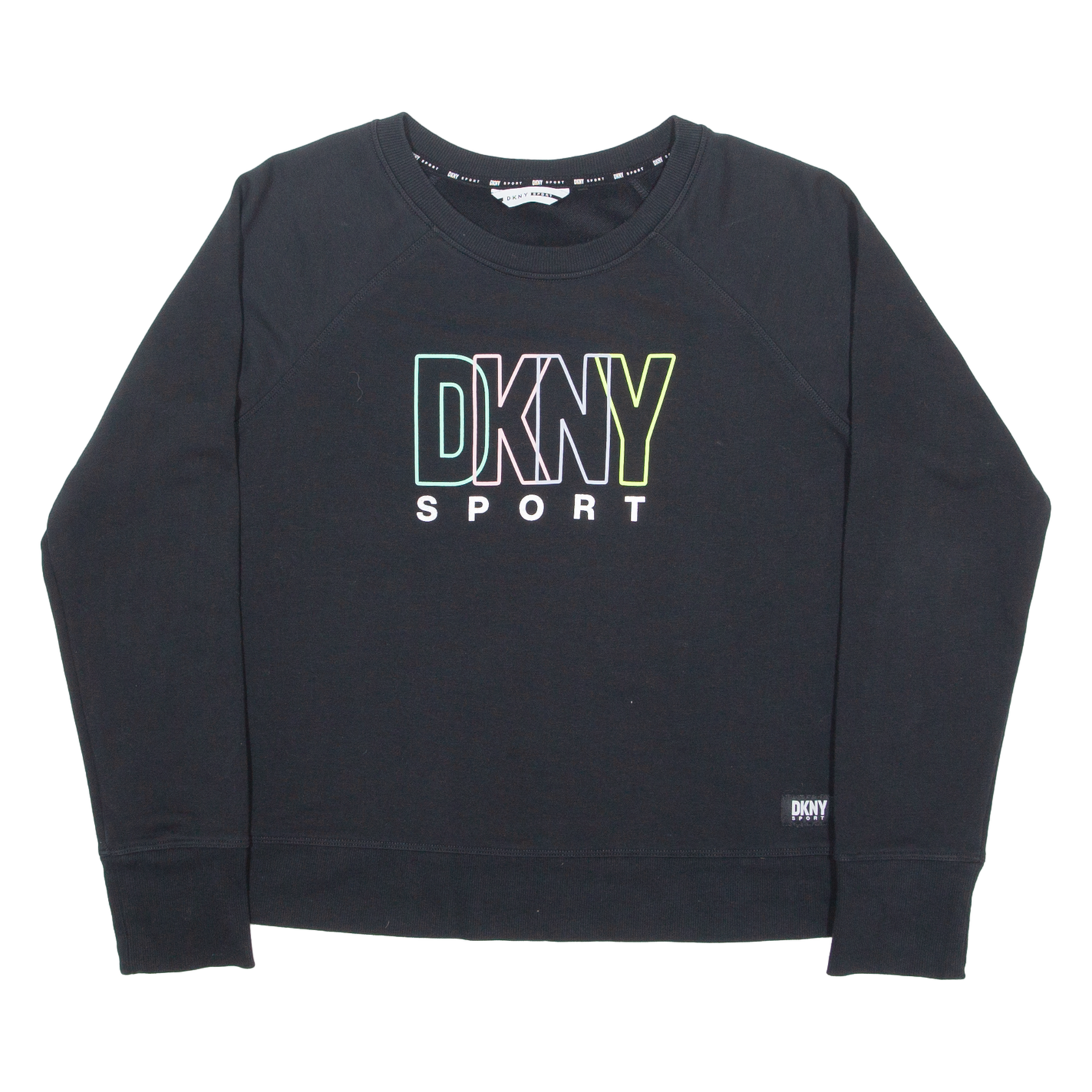 DKNY Womens Sweatshirt Black Crew Neck S Refurbished - N/A refurbished available on Cerqular