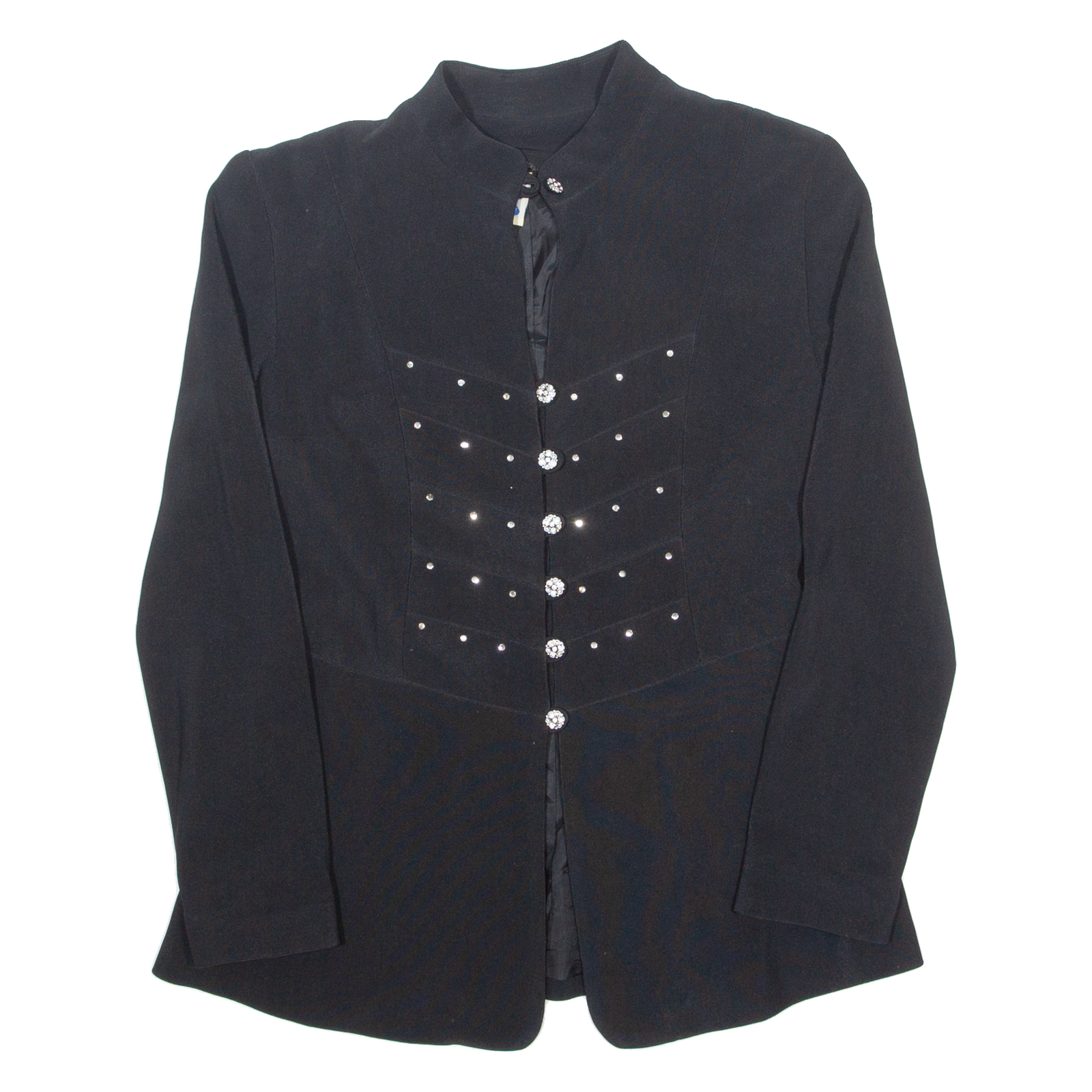 YESSICA Rhinestones Womens Blazer Jacket Black S Refurbished - N/A refurbished available on Cerqular