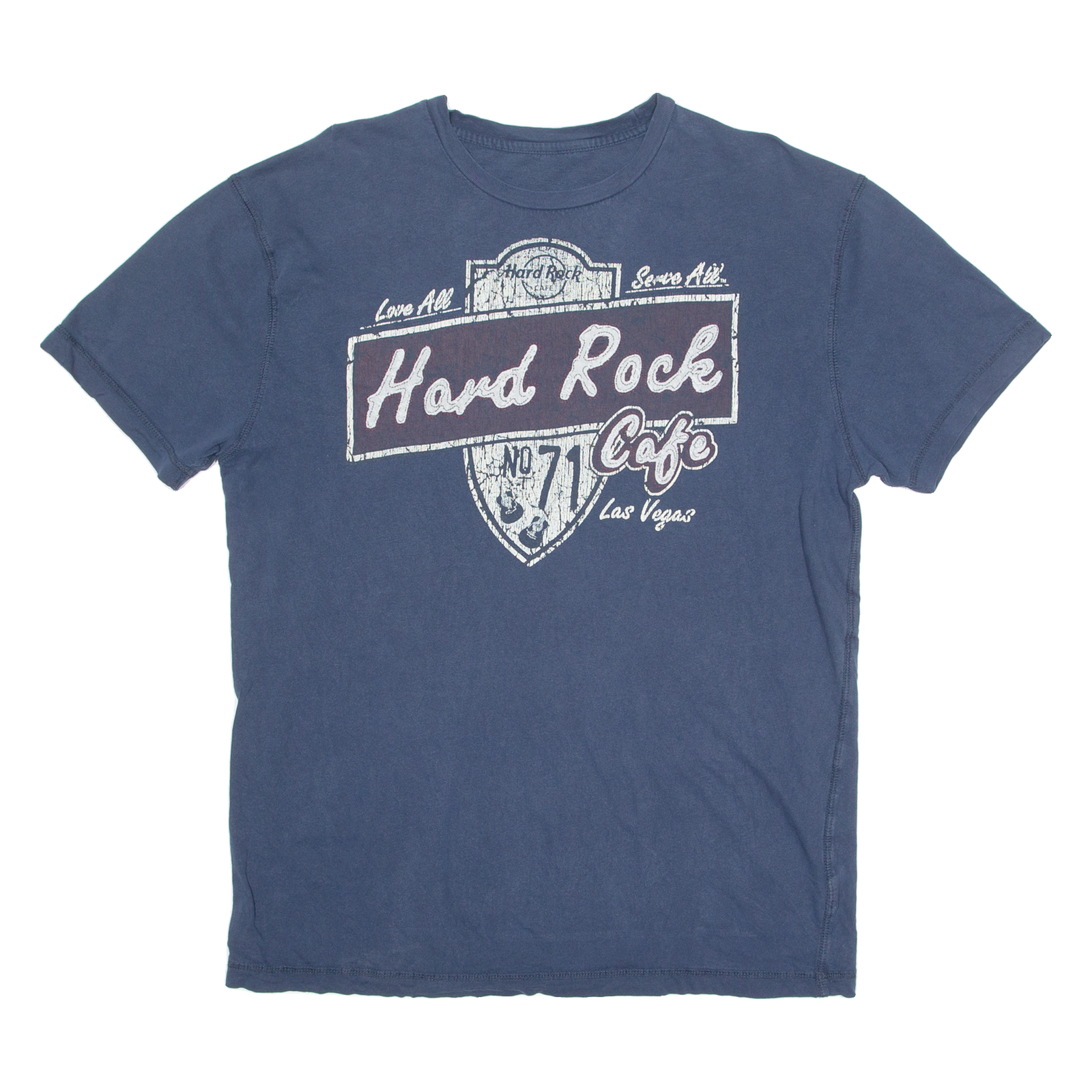 HARD ROCK CAFE Las Vegas Mens T-Shirt Blue Crew Neck M Refurbished - N/A refurbished available on Cerqular