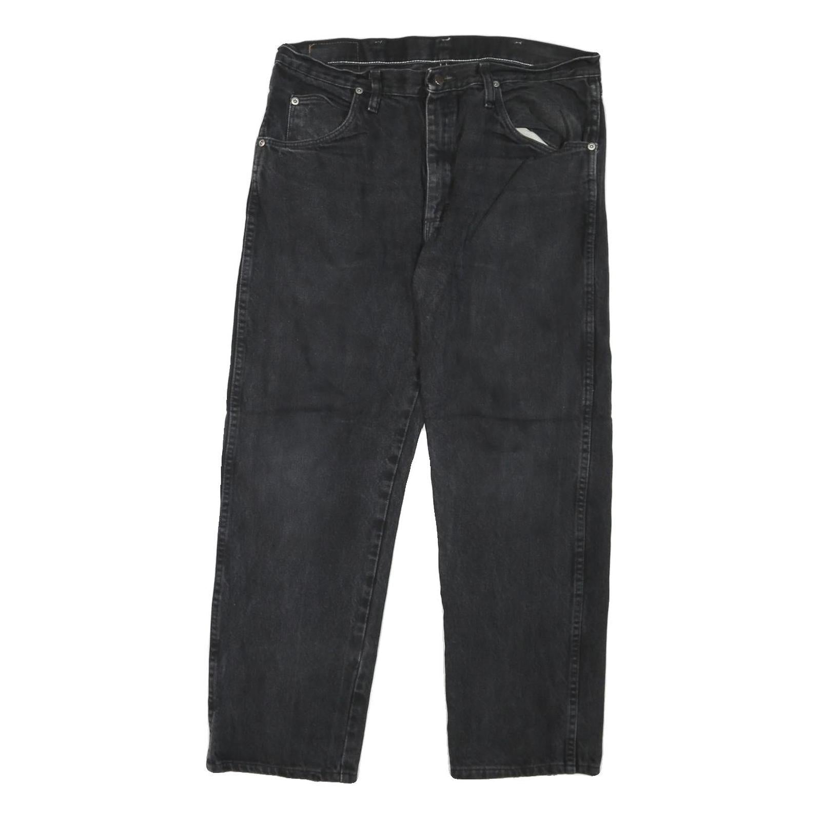 WRANGLER Mens Black Regular Fit Straight Leg Denim Jeans W34 L28 Zip Closure Refurbished - N/A refurbished available on Cerqular