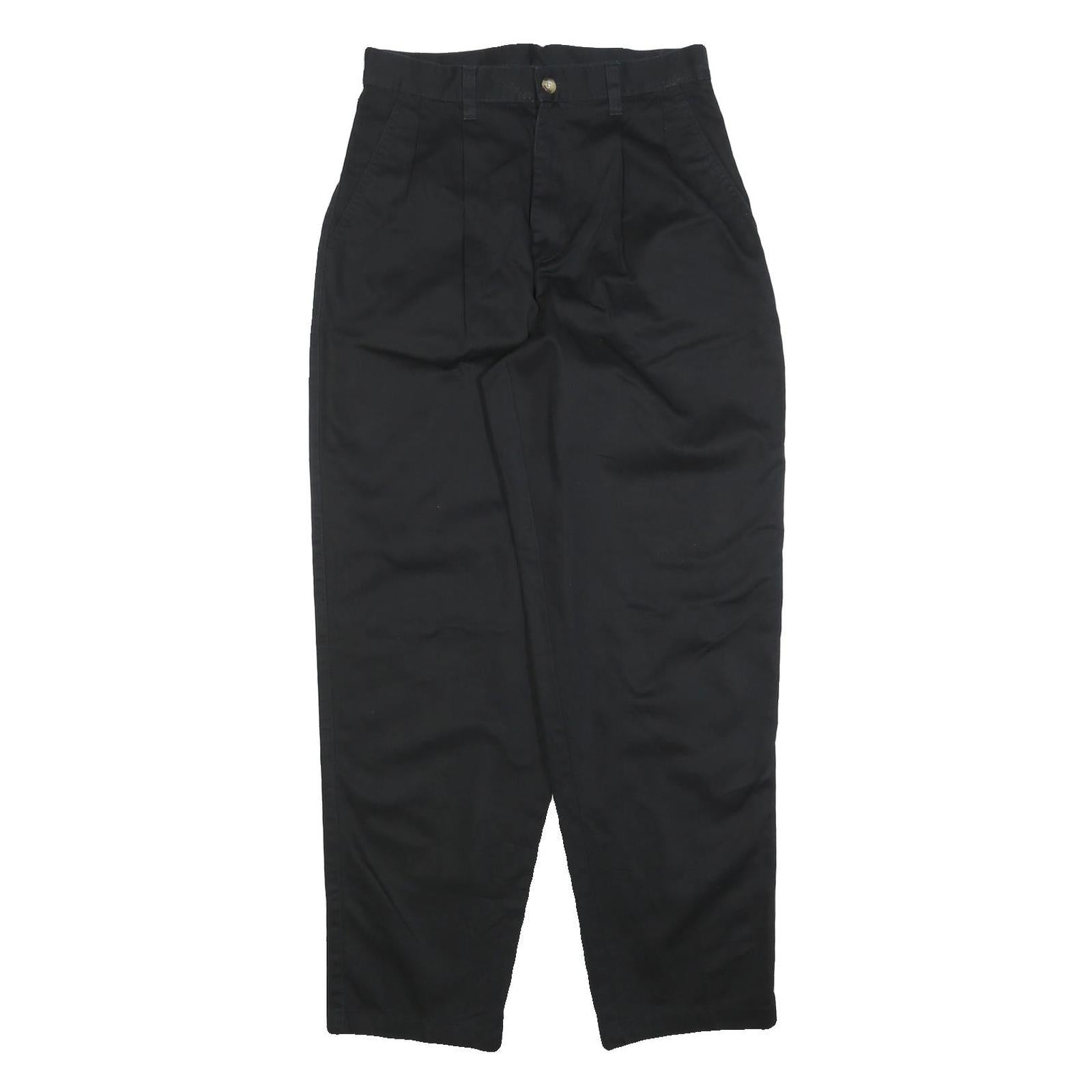 BASIC EDITIONS Womens Cotton Blend Black Regular Fit Straight Trousers W28 L30 Refurbished - N/A refurbished available on Cerqular