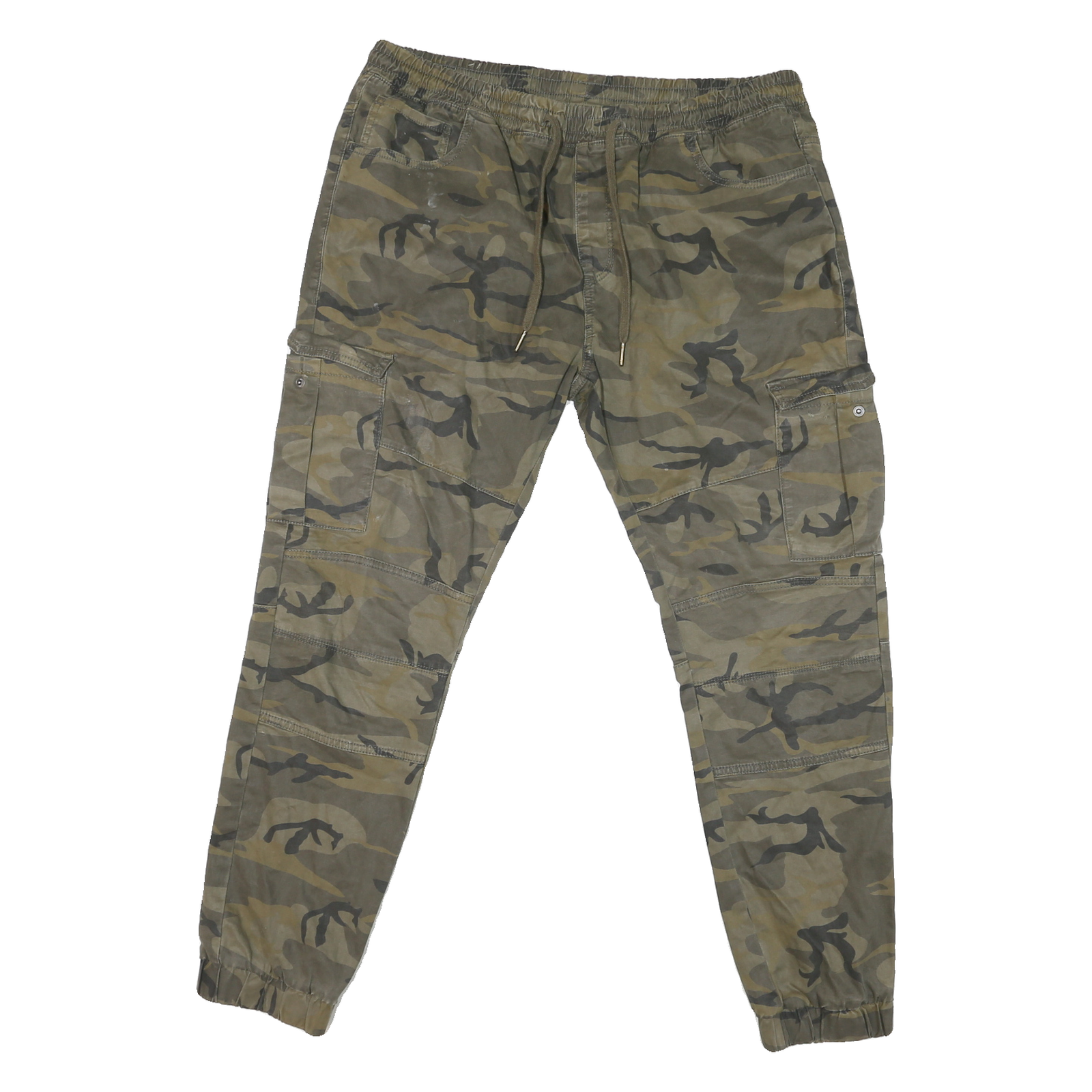 FSBN Mens Cotton Blend Green Camouflage Regular Fit Cargo Trousers W38 L28 Refurbished - N/A refurbished available on Cerqular