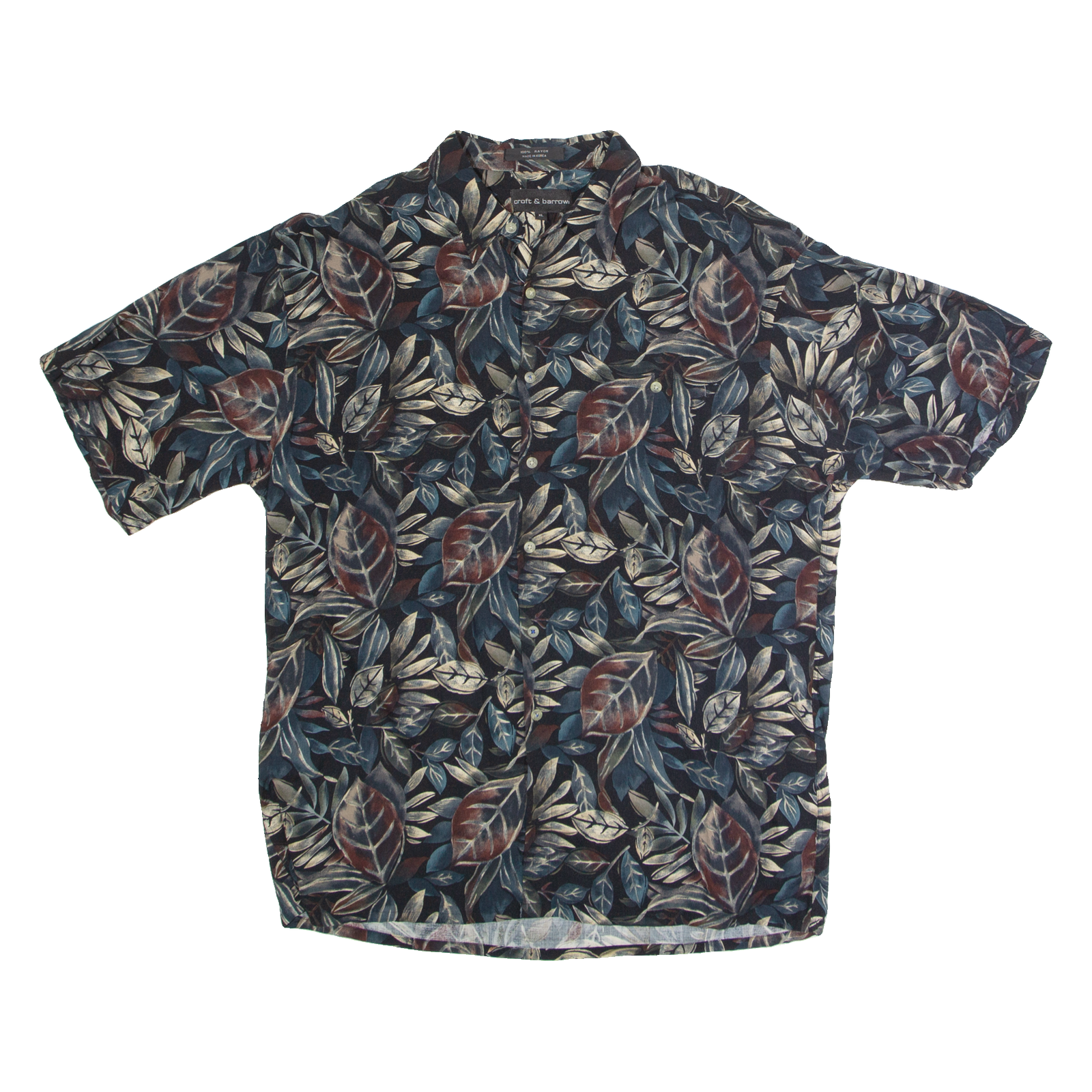 CROFT & BARROW Mens Hawaiian Shirt Black 90s Floral XL Refurbished - N/A refurbished available on Cerqular