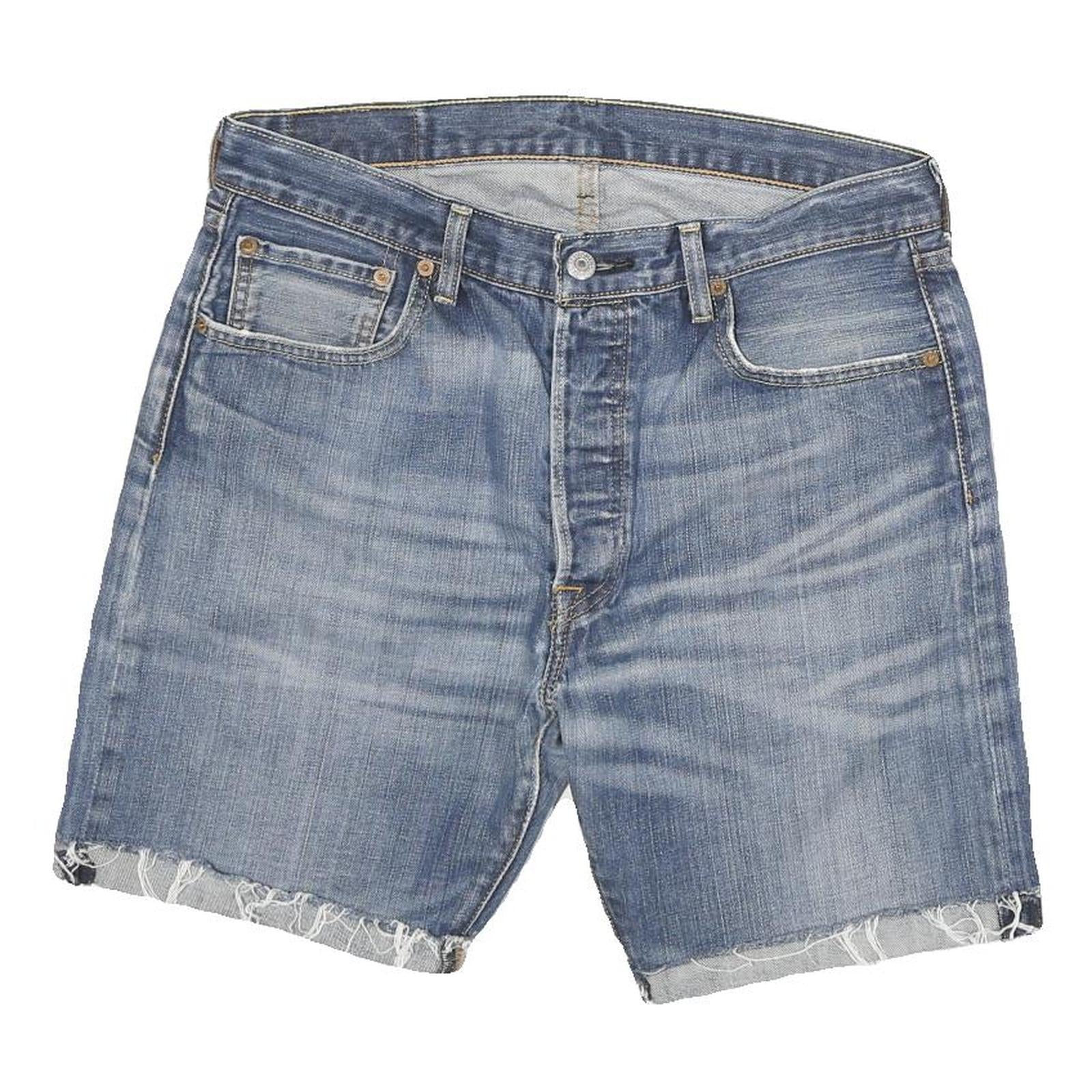 LEVI'S Mens Denim Blue Casual Shorts L W32 Frayed Hem 501 Cotton Blend Refurbished - N/A refurbished available on Cerqular