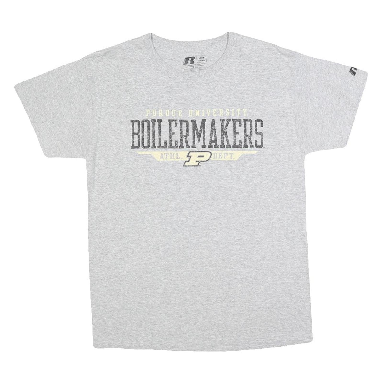 RUSSELL ATHLETIC Mens Grey Purdue University Boilermakers Graphic T-Shirt M Refurbished - N/A refurbished available on Cerqular