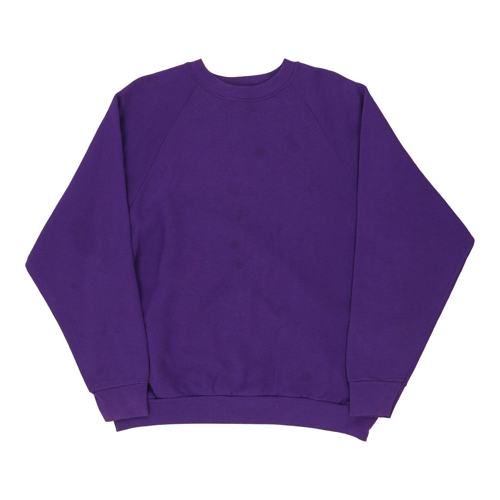 Made in USA Fruit Of The Loom Sweatshirt - XL Purple Cotton Blend Refurbished - Thrifted (note: this is a term often used to describe second- refurbished available on Cerqular