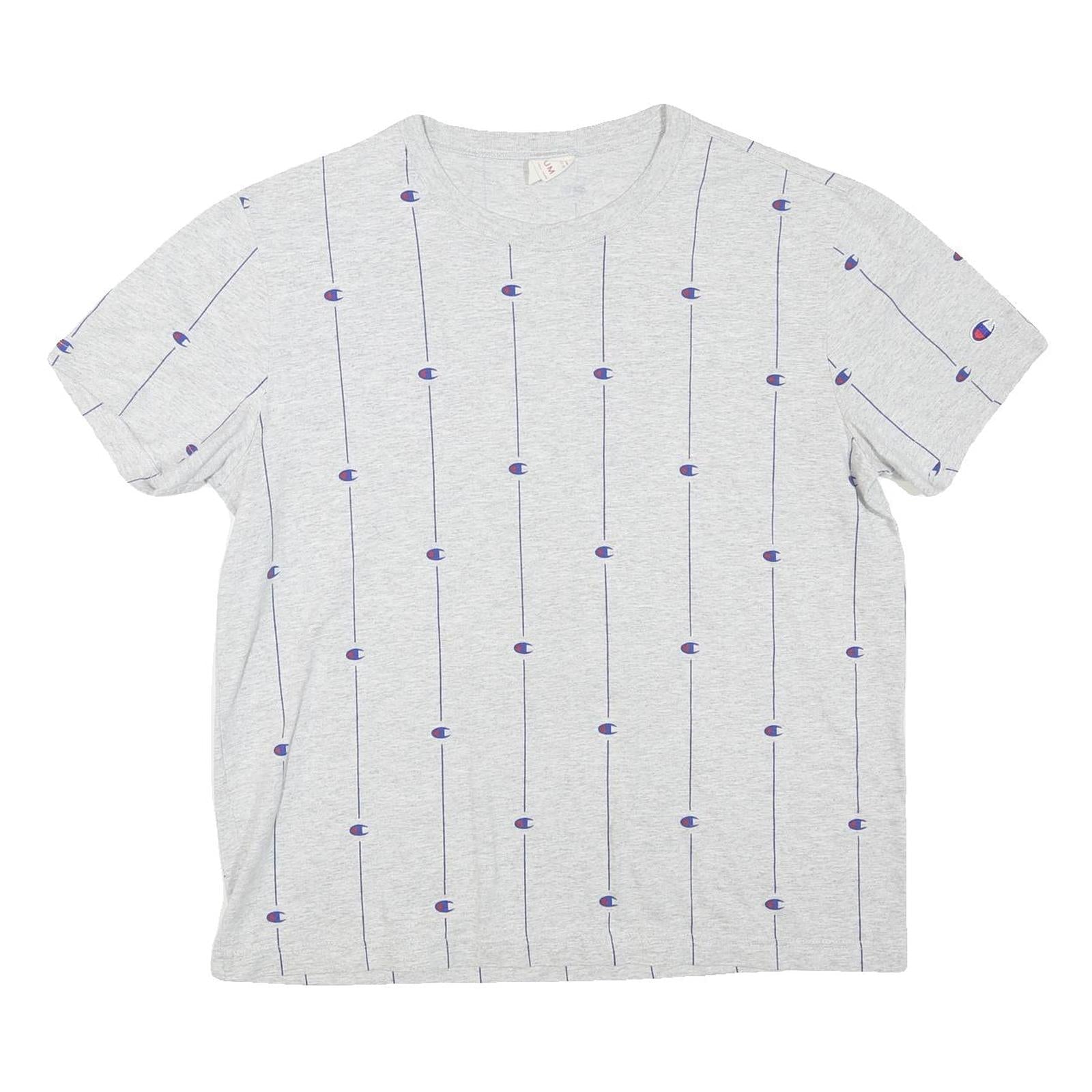 CHAMPION Mens Grey Graphic T-Shirt M Short Sleeve Crew Neck Cotton Blend Casual Refurbished - N/A refurbished available on Cerqular