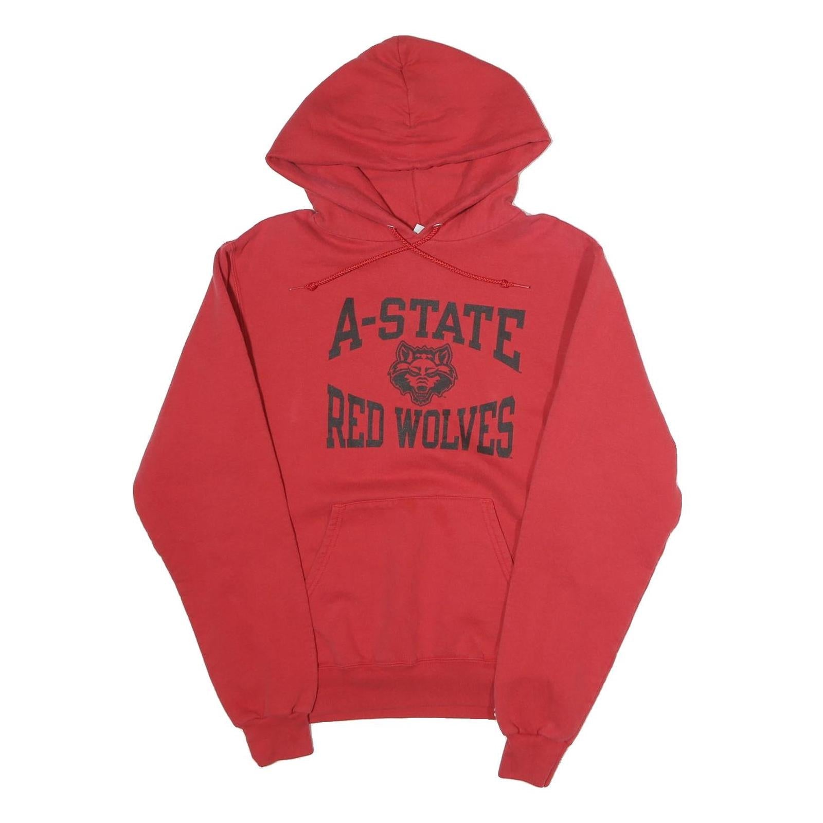 CHAMPION Mens Red A-State Red Wolves Pullover Hoodie S Cotton Blend Refurbished - N/A refurbished available on Cerqular