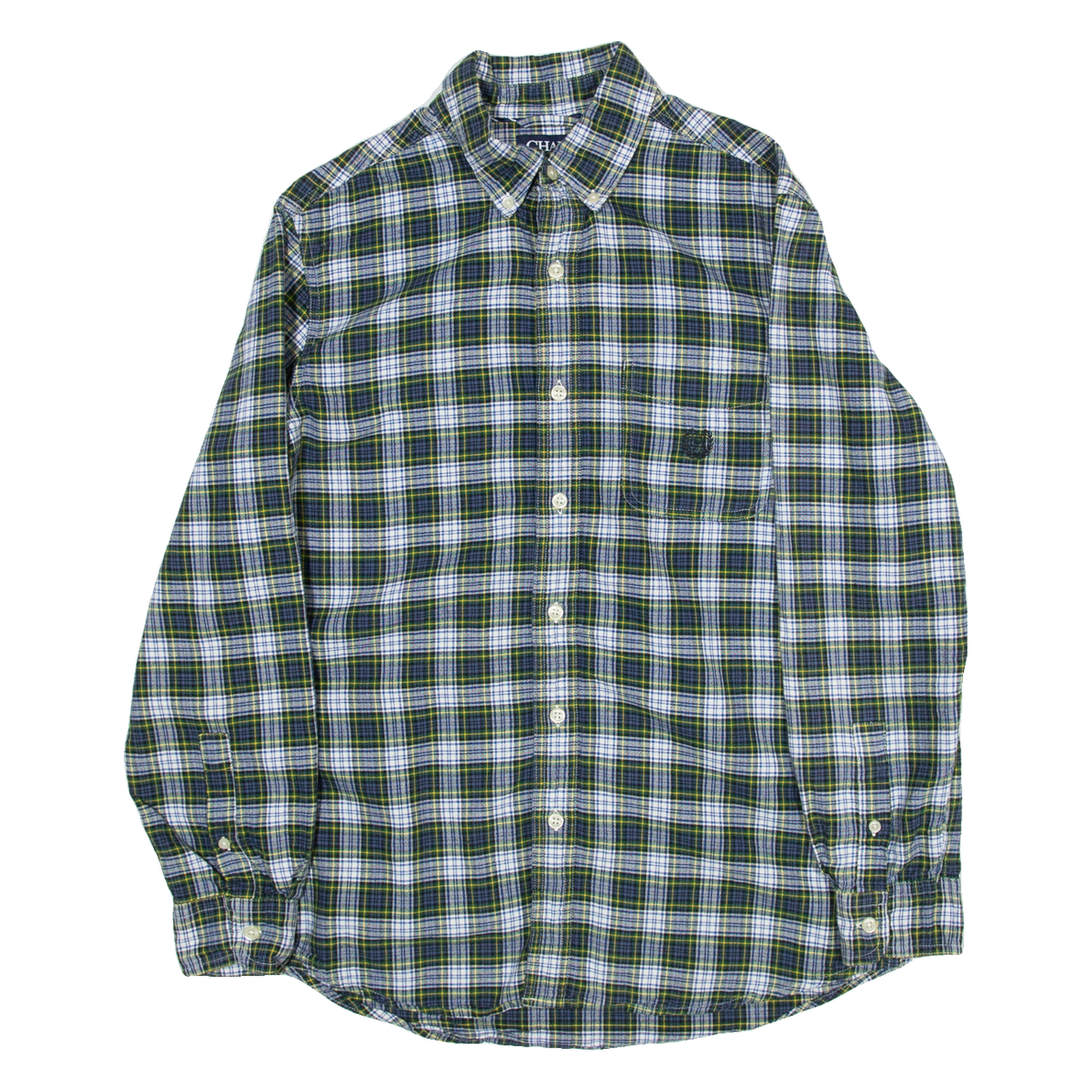CHAPS Mens Shirt Blue Check Long Sleeve S Refurbished - N/A refurbished available on Cerqular