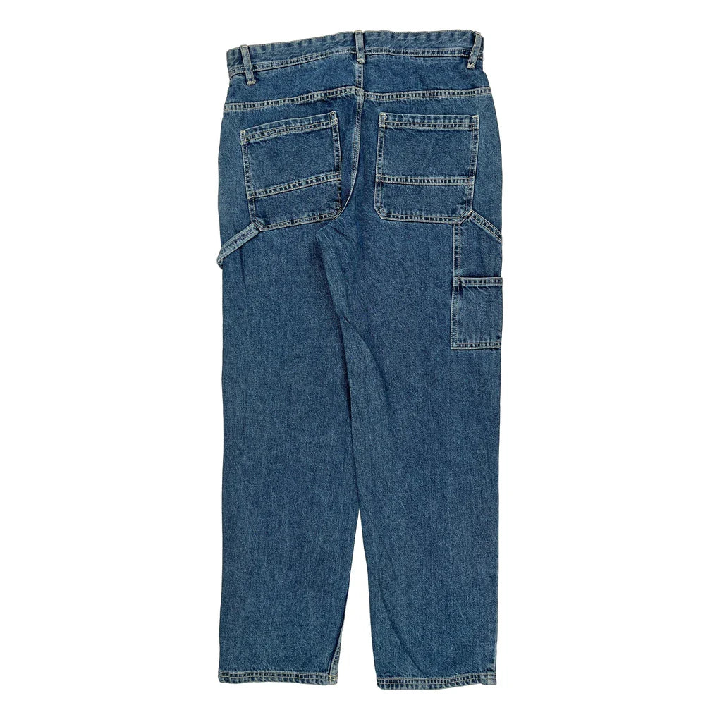 Unbranded Baggy Carpenter Jeans - 33W 30L Blue Cotton Refurbished - Thrifted (note: this is a term often used to describe second- refurbished available on Cerqular