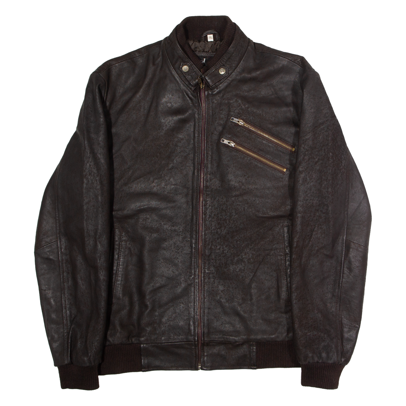 Mens Motorcycle Jacket Brown Leather XL Refurbished - N/A refurbished available on Cerqular
