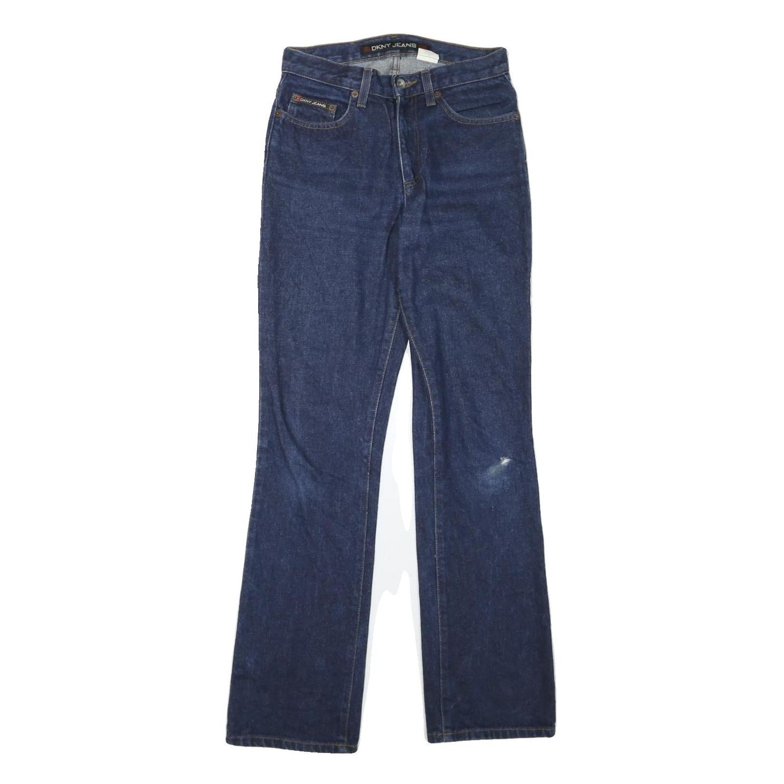 DKNY Womens Regular Fit Straight Leg Denim Dark Blue Jeans W26 L31 Classic Zip Refurbished - N/A refurbished available on Cerqular
