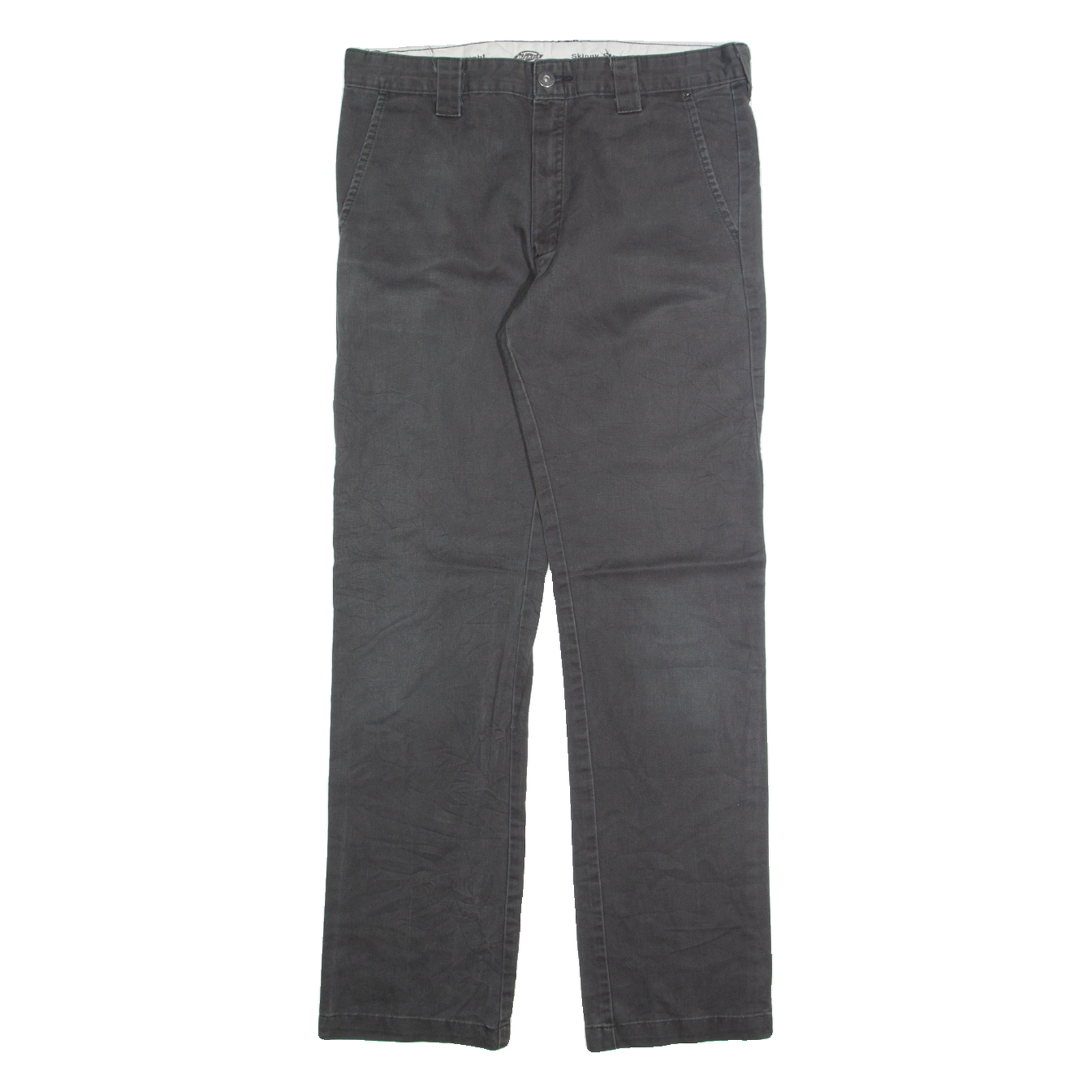 DICKIES Chino Mens Trousers Grey Slim Straight W32 L30 Refurbished - N/A refurbished available on Cerqular