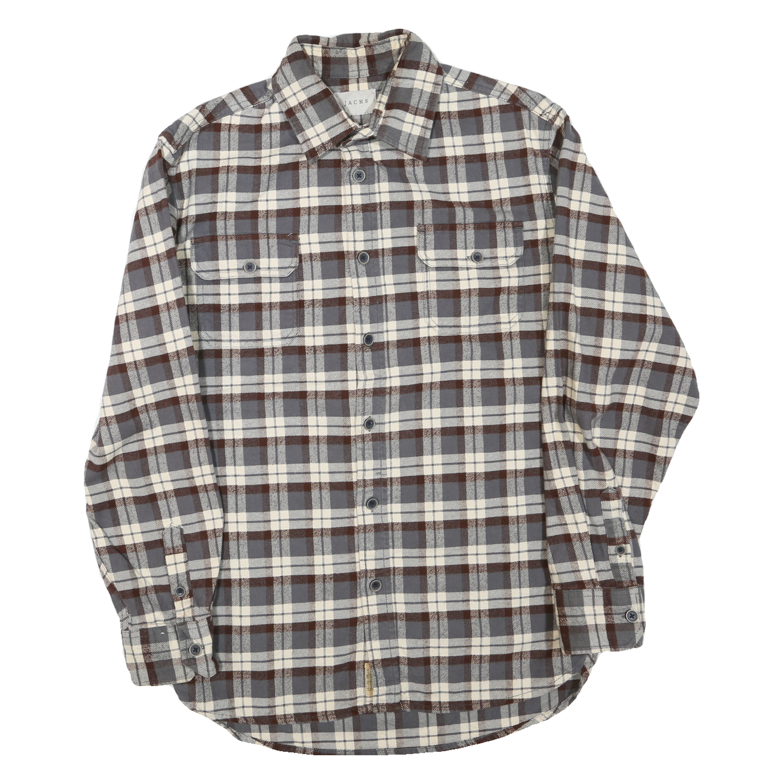 Buy JACHS Mens Brown & Grey Check Shirt L Button Down Cotton Blend Casual Shirt Refurbished - $32.49 JACHS Mens Brown & Grey Check Shirt L Button Down Cotton Blend Casual Shirt Refurbished - N/A refurbished available on Cerqular