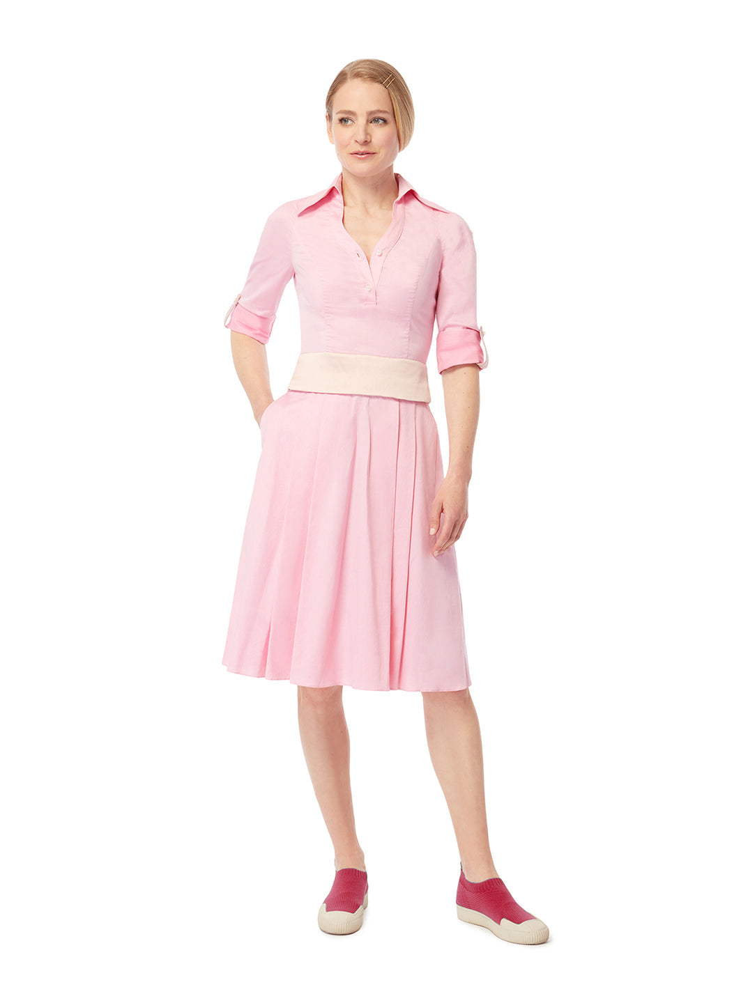 EUCALYPTUS|3-Way Flared Shirt-Dress | Colour: PINK | Size: 8 Refurbished - N/A refurbished available on Cerqular