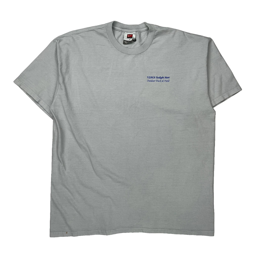 Nike T-Shirt - XL Grey Cotton Refurbished - Thrifted (note: this is a term often used to describe second- refurbished available on Cerqular