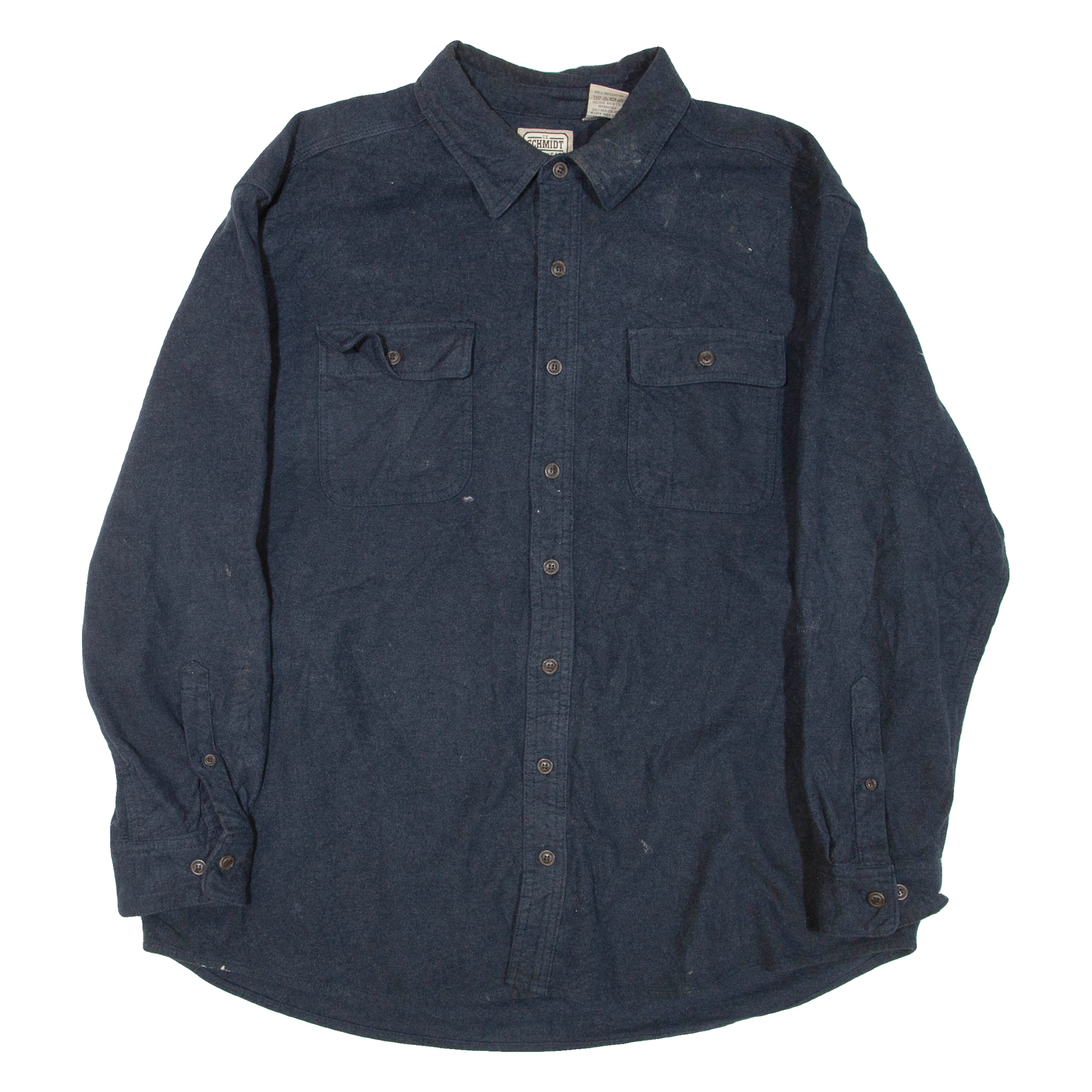 SCHMIDT WORKWEAR Mens Plain Shirt Blue Long Sleeve 2XL Refurbished - N/A refurbished available on Cerqular