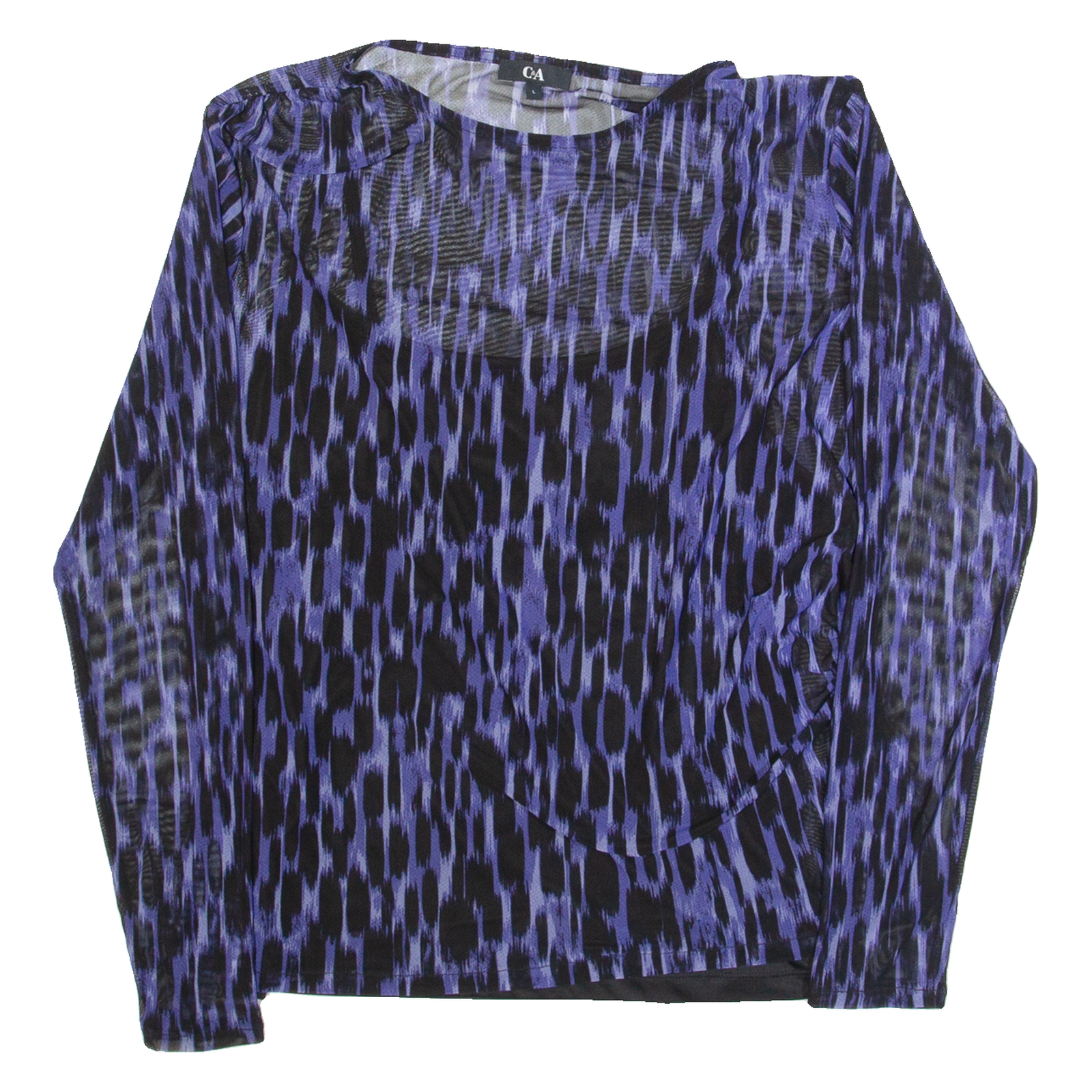 C&A Womens Printed Top Blue Long Sleeve Animal Print L Refurbished - N/A refurbished available on Cerqular