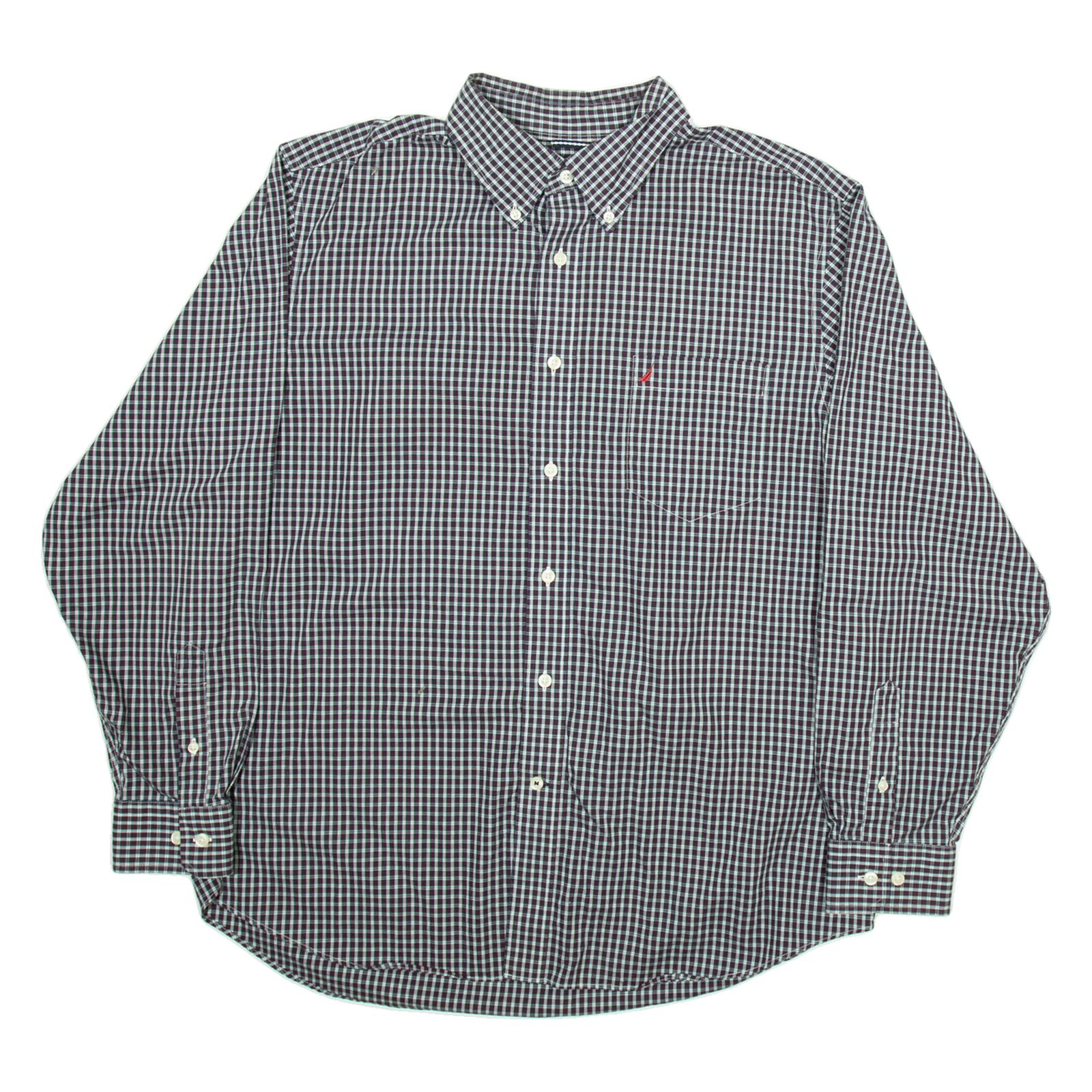 NAUTICA Mens Shirt Black Check Long Sleeve XL Refurbished - N/A refurbished available on Cerqular