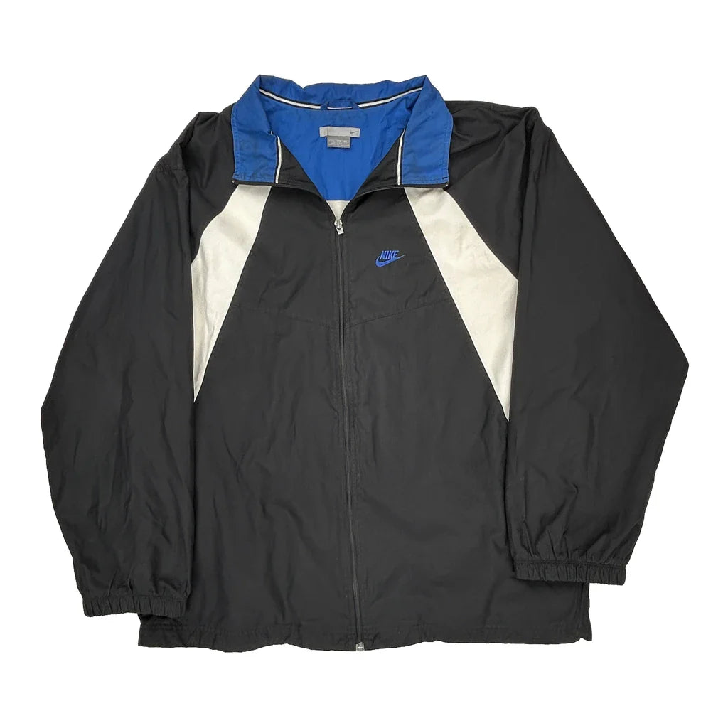 Nike Windbreaker - 2XL Black Polyester Refurbished - Thrifted (note: this is a term often used to describe second- refurbished available on Cerqular