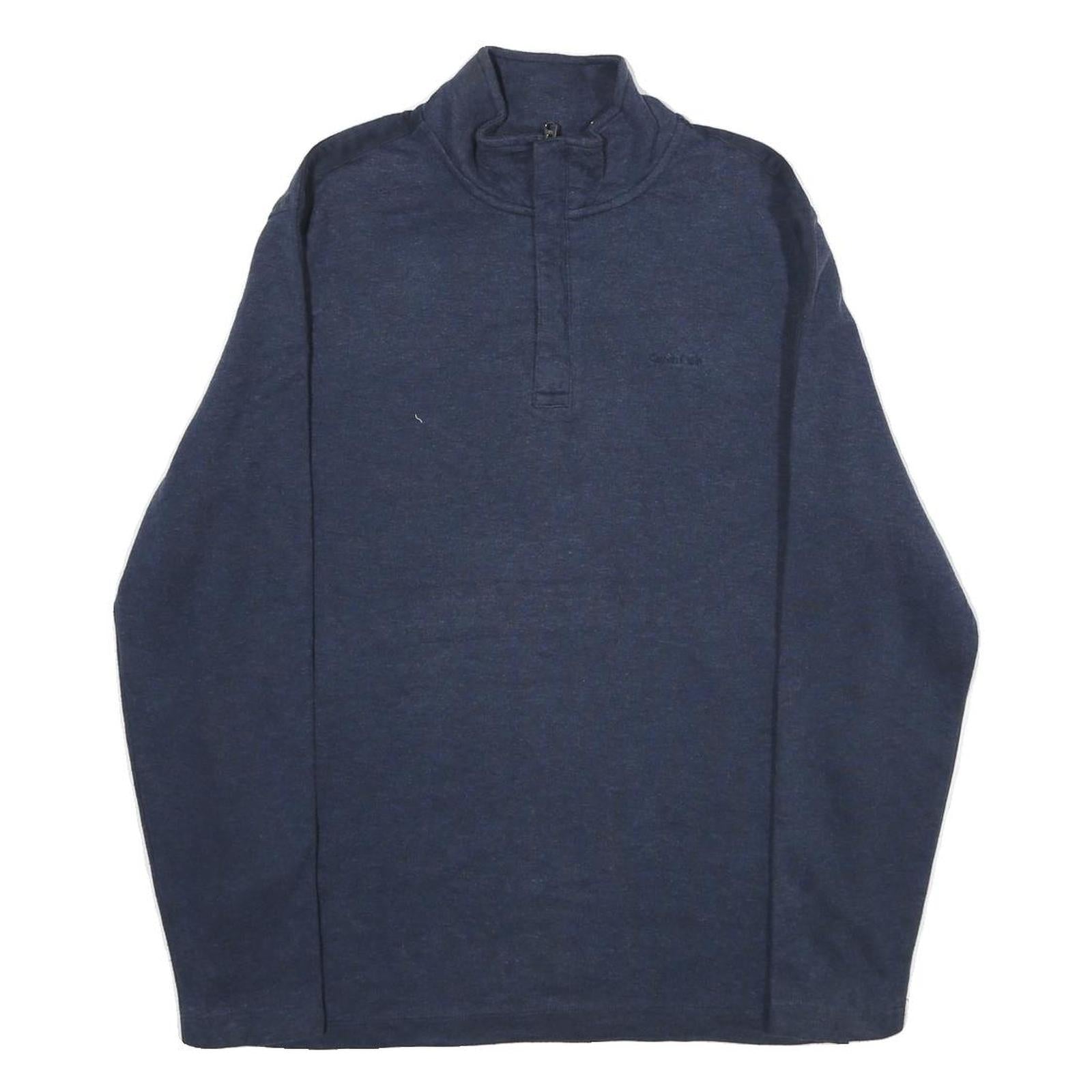 CALVIN KLEIN Mens Blue Half Zip M Cotton Blend Casual Sweatshirt Refurbished - N/A refurbished available on Cerqular