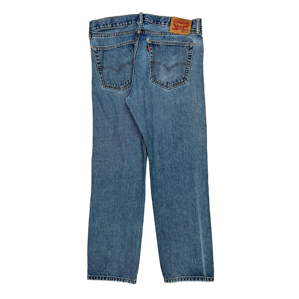 Levis 505 Jeans - 34W 30L Blue Denim Refurbished - Thrifted (note: this is a term often used to describe second- refurbished available on Cerqular
