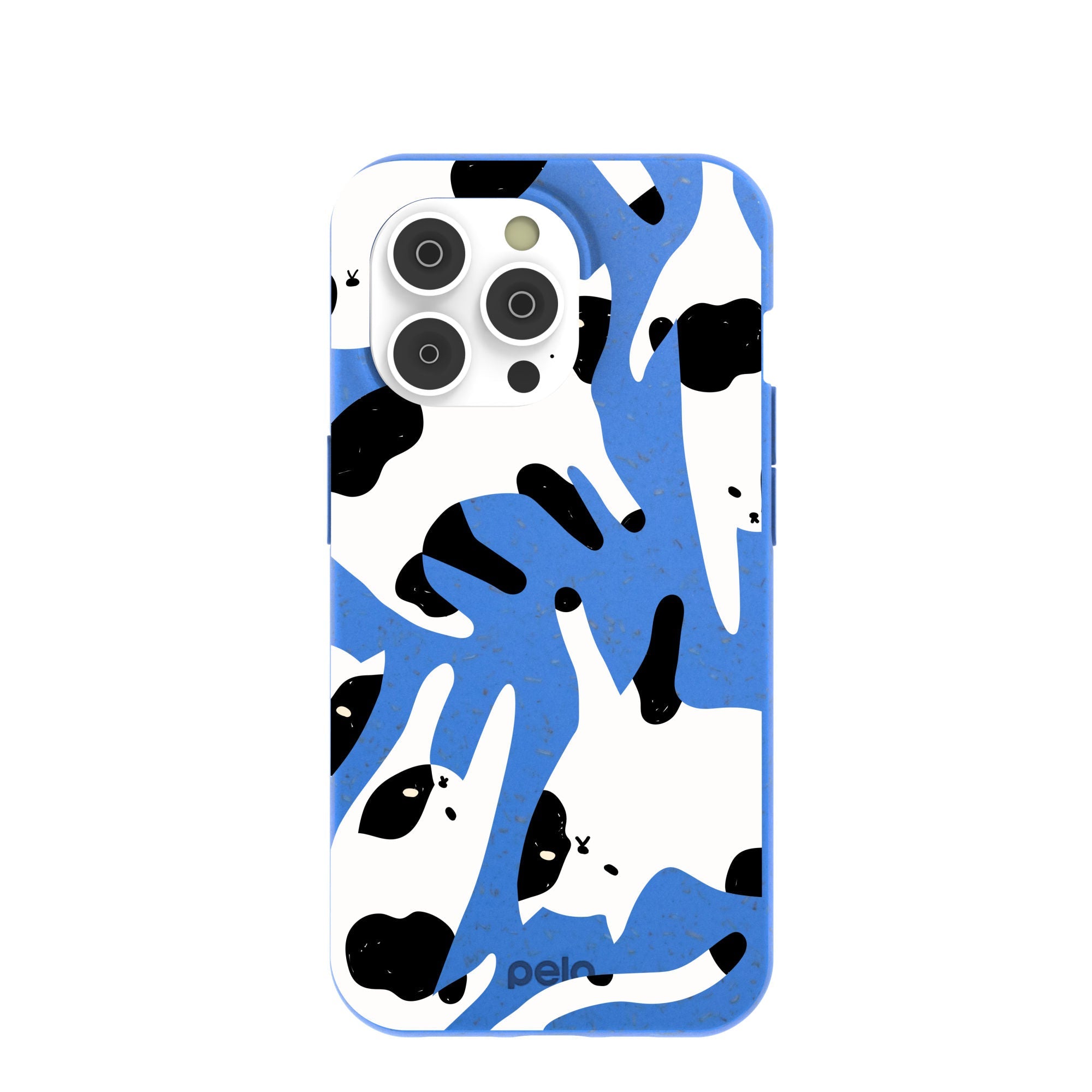 Electric Blue Cat Cow iPhone 14 Pro Case Refurbished - Pela Case refurbished available on Cerqular