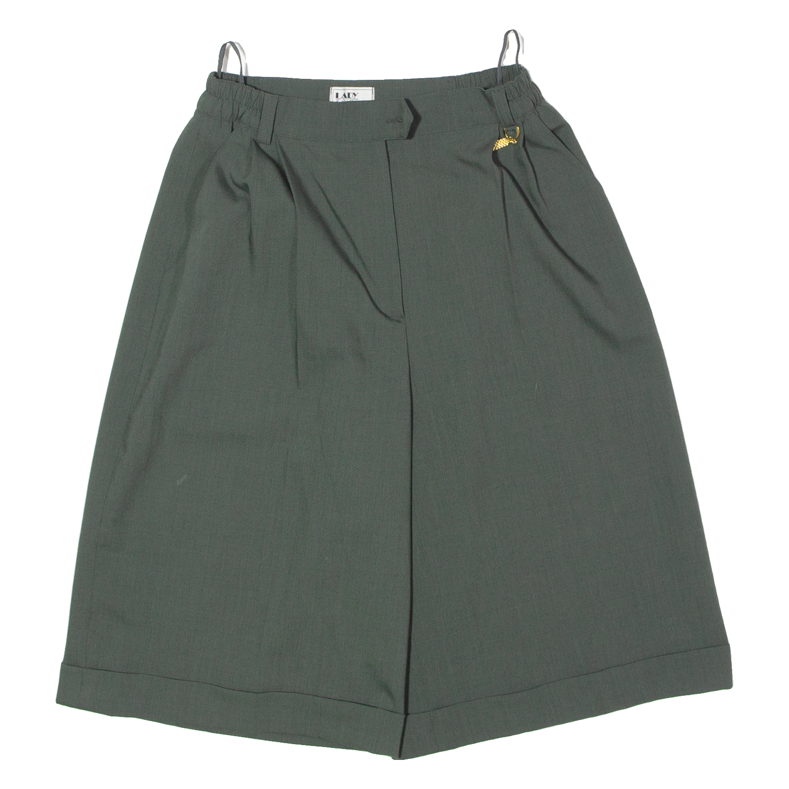 LADY LINE Pleated Womens Casual Shorts Green Slim 90s XS W26 Refurbished - N/A refurbished available on Cerqular
