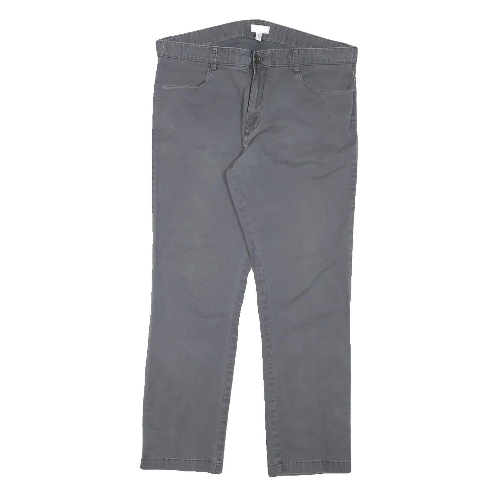 CALVIN KLEIN Mens Cotton Blend Grey Slim Straight Trousers W36 L30 Casual Smart Refurbished - N/A refurbished available on Cerqular