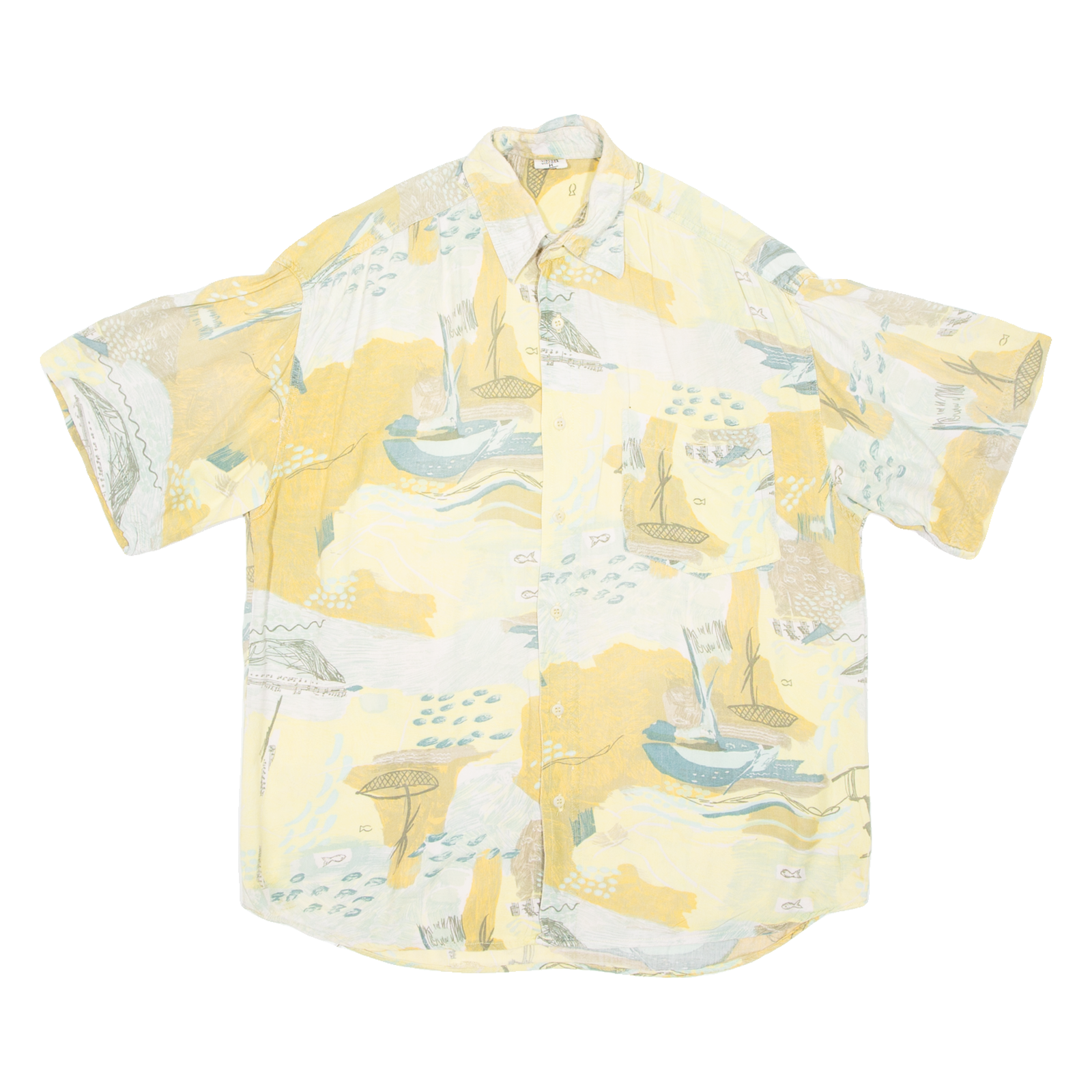 Mens Shirt Yellow Crazy Pattern M Refurbished - N/A refurbished available on Cerqular
