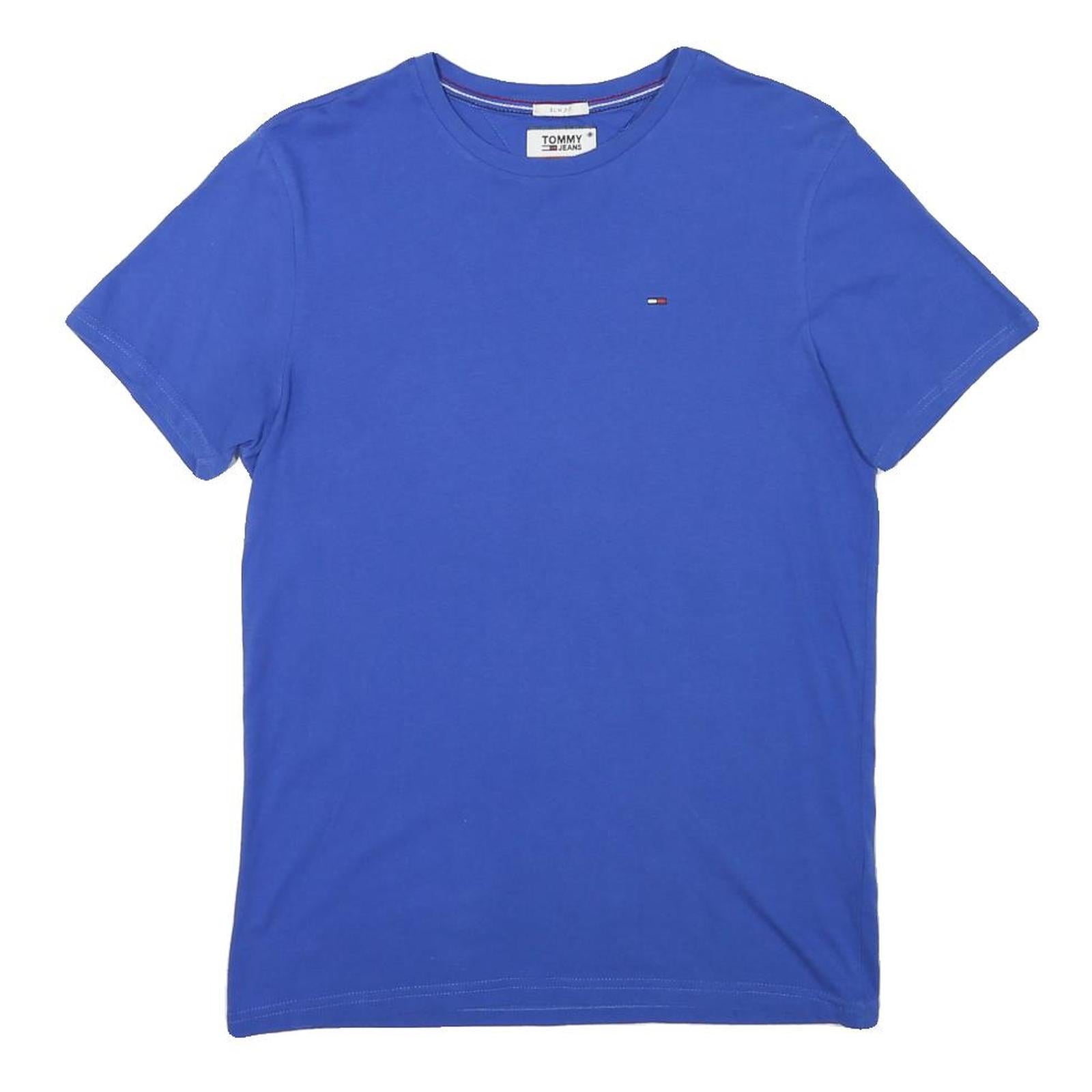 TOMMY HILFIGER Mens Blue S Crew Neck Short Sleeve T-Shirt Cotton Blend Refurbished - N/A refurbished available on Cerqular