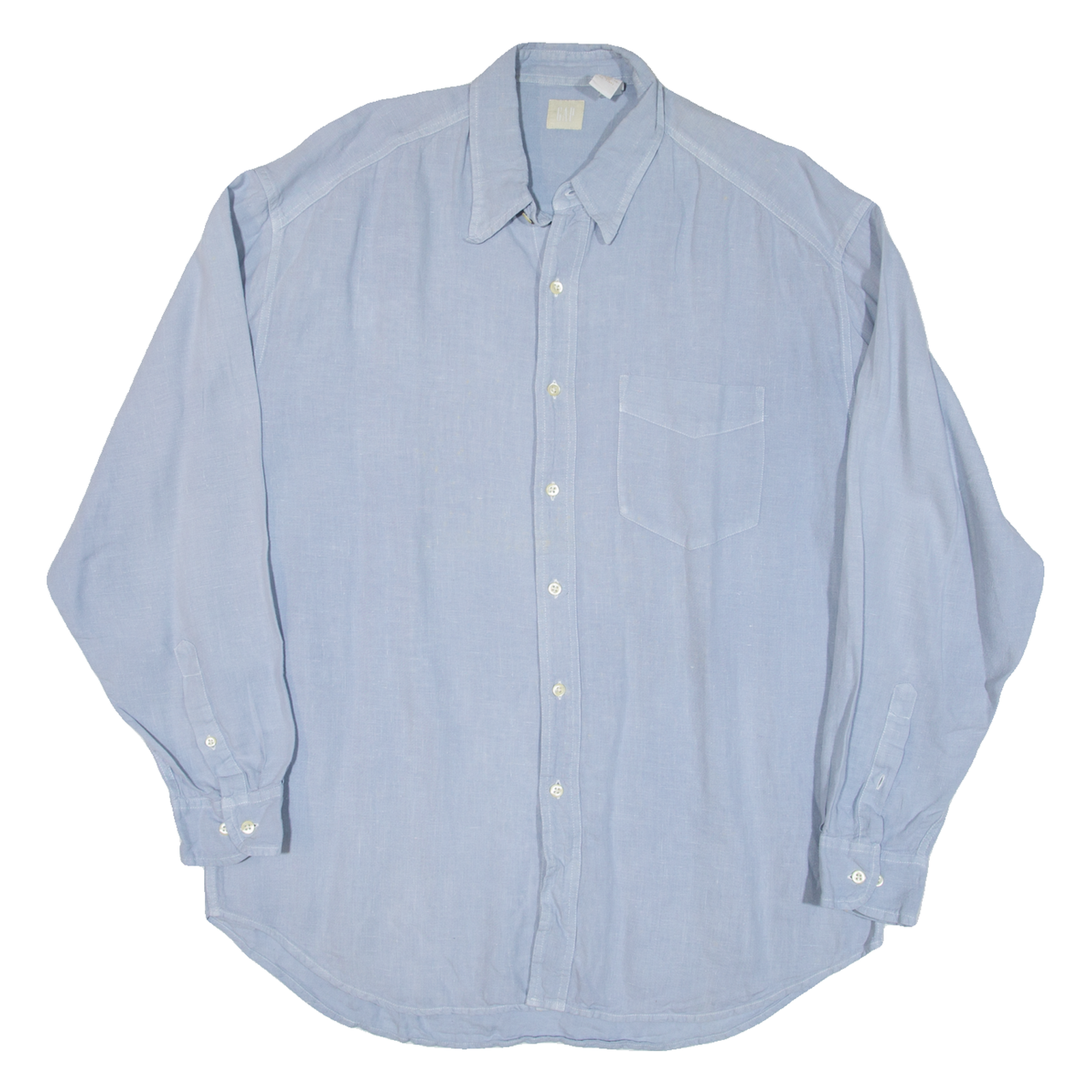 GAP Mens Plain Shirt Blue Long Sleeve L Refurbished - N/A refurbished available on Cerqular