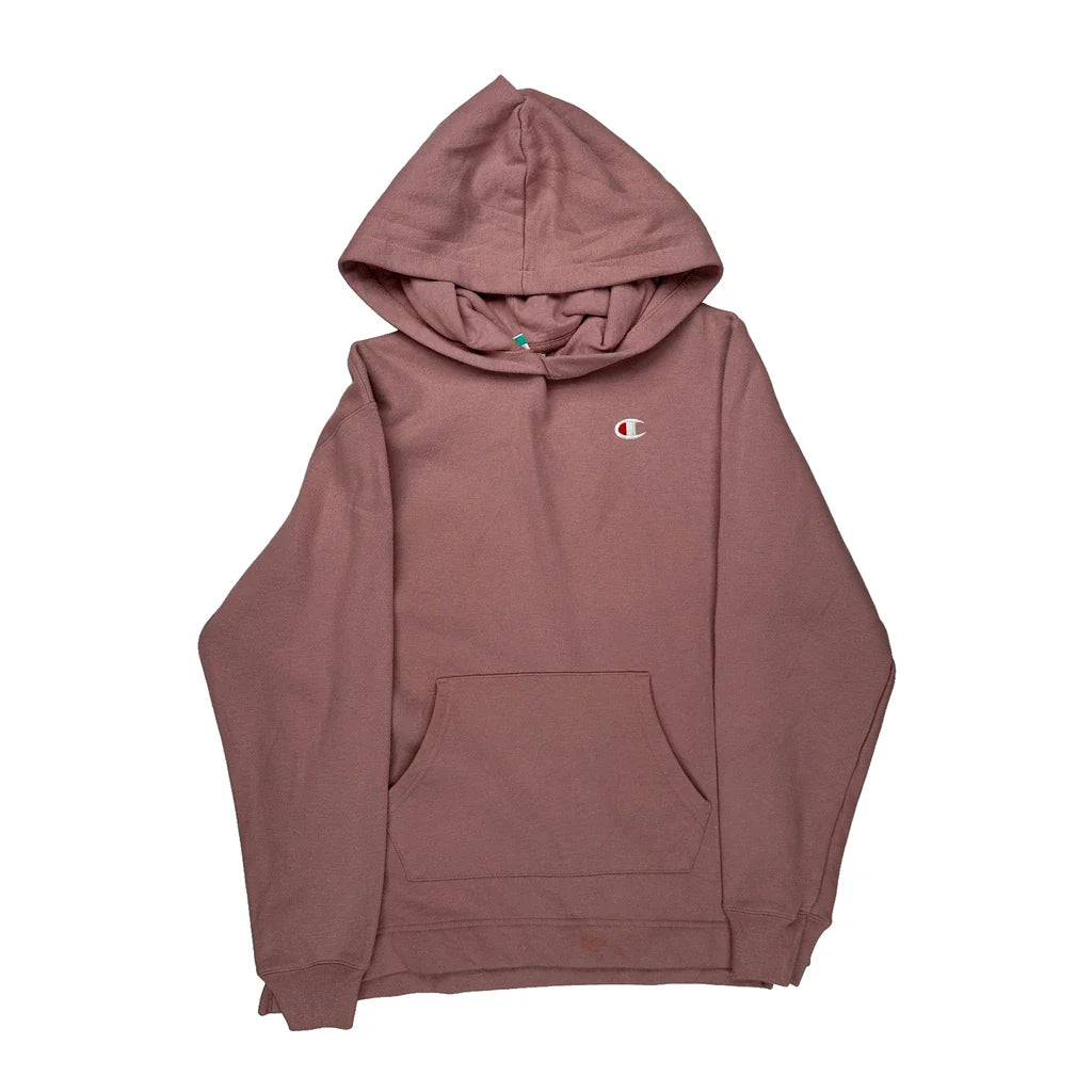 Reverse Weave Champion Hoodie - Small Pink Cotton Refurbished - Thrifted (note: this is a term often used to describe second- refurbished available on Cerqular