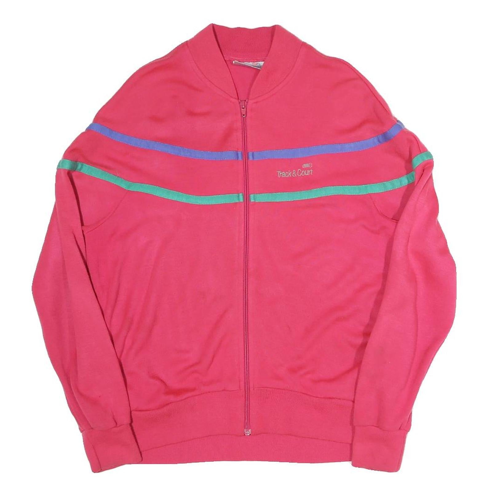 TRACK&COURT Womens Pink Cotton Blend Zip Jacket L Sport Casual Lightweight Refurbished - N/A refurbished available on Cerqular