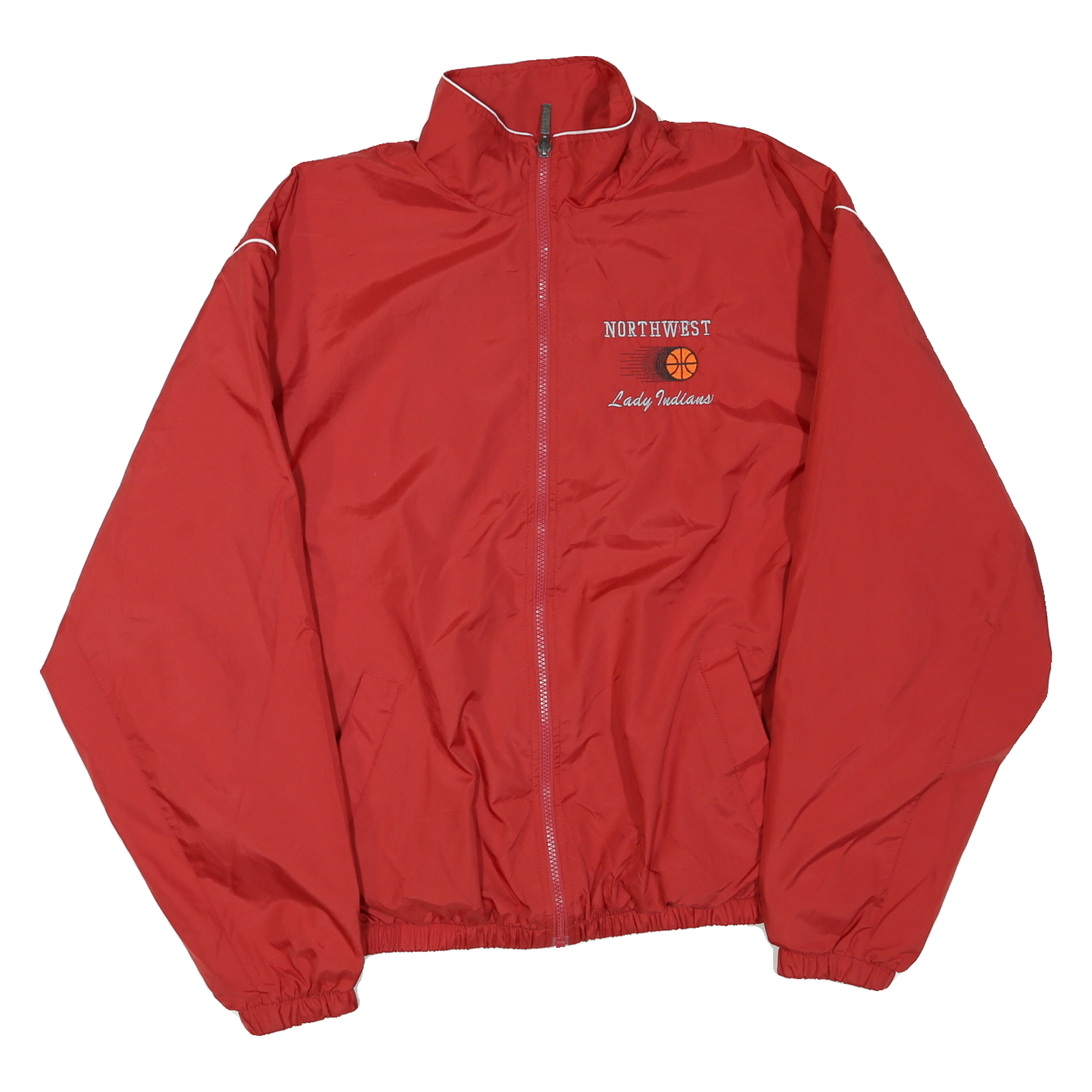 AUGUSTA Mens Red Lady Indians Track Jacket L Polyester Plain Zip Lightweight Refurbished - N/A refurbished available on Cerqular
