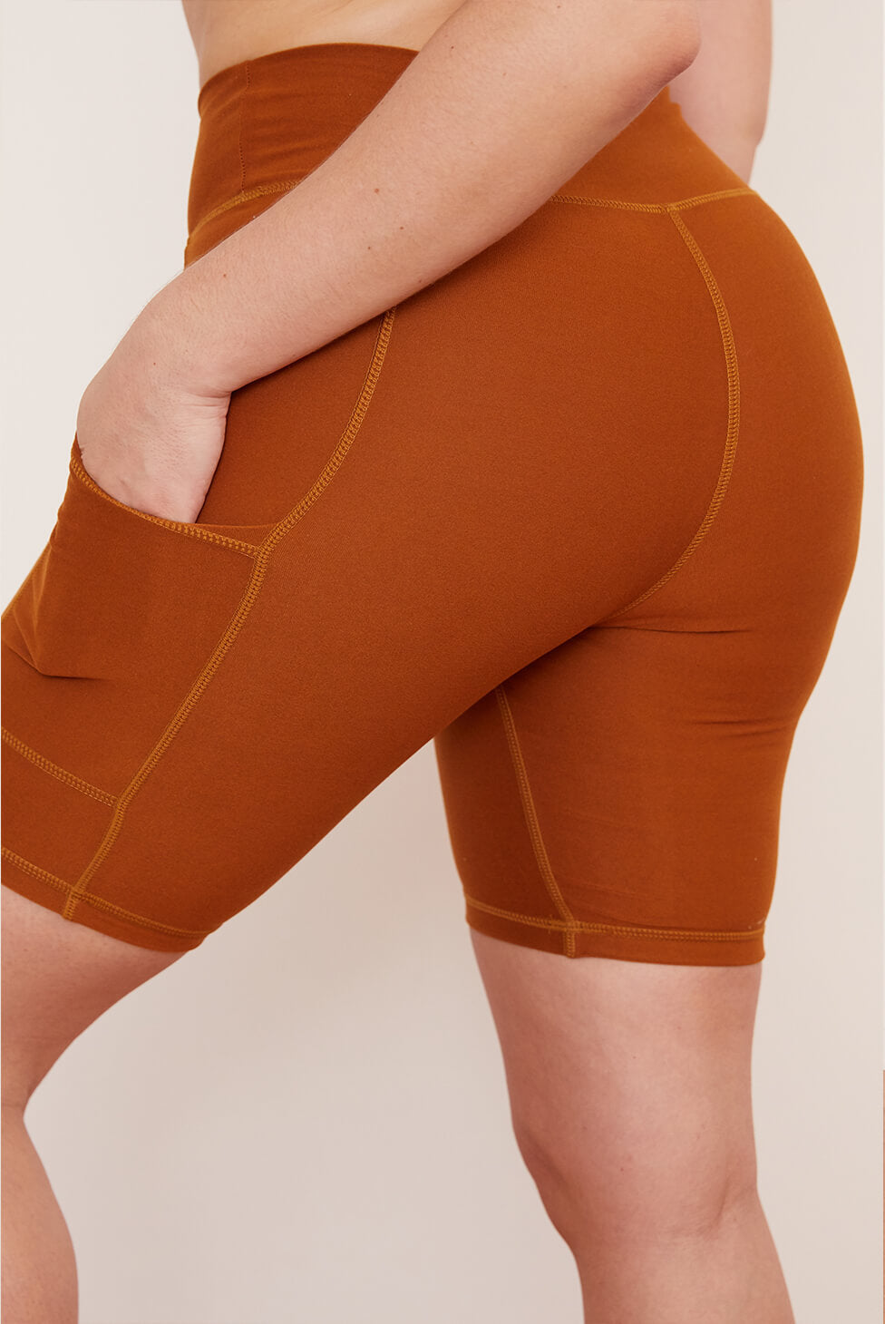 Turmeric Pocket Bike Short | Size: S | Color: Turmeric | Style: High-Waisted Refurbished - N/A (Note: There is a clothing brand called "Wolven refurbished available on Cerqular