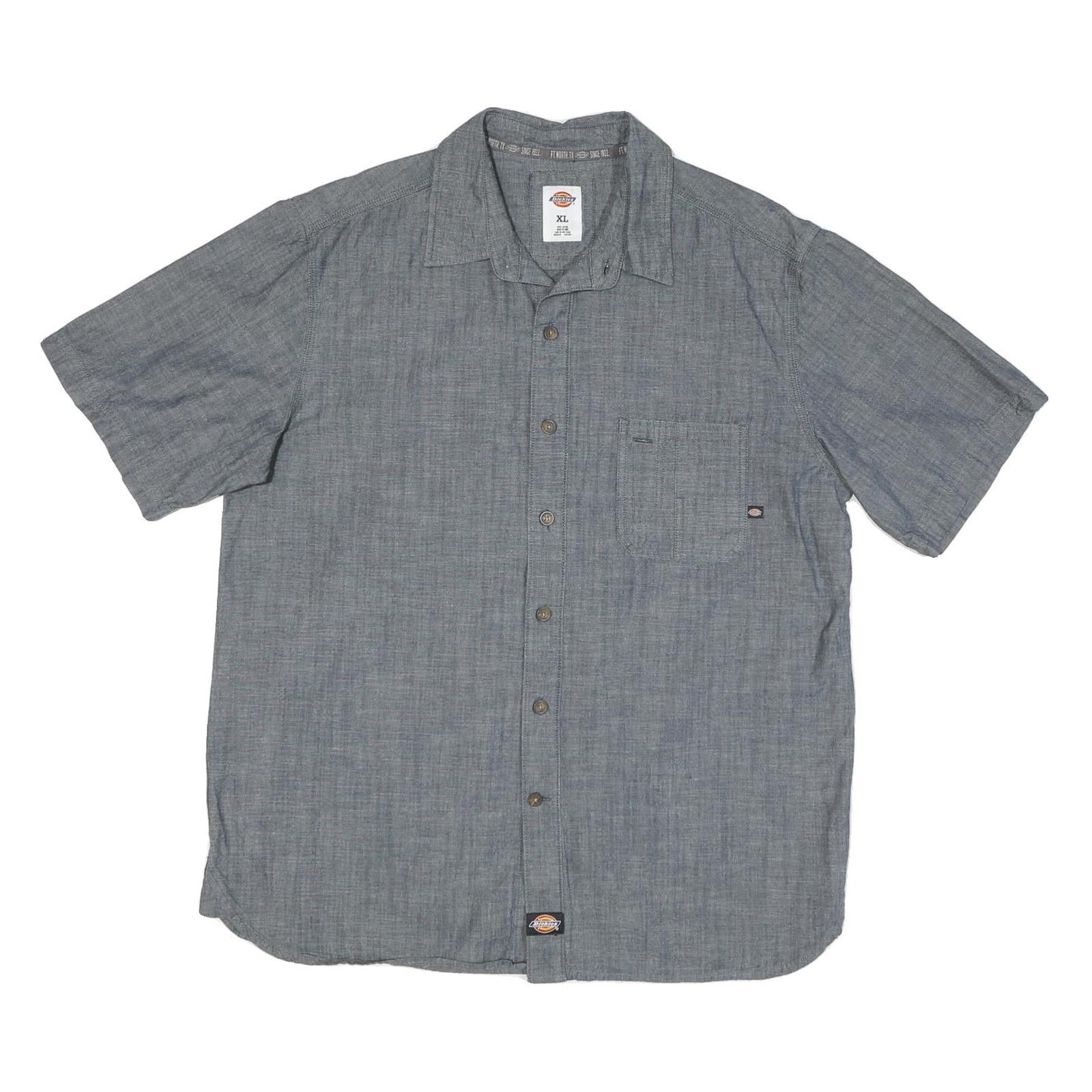 DICKIES Mens Grey Workwear Cotton Blend Shirt XL Casual Button-Up Refurbished - N/A refurbished available on Cerqular