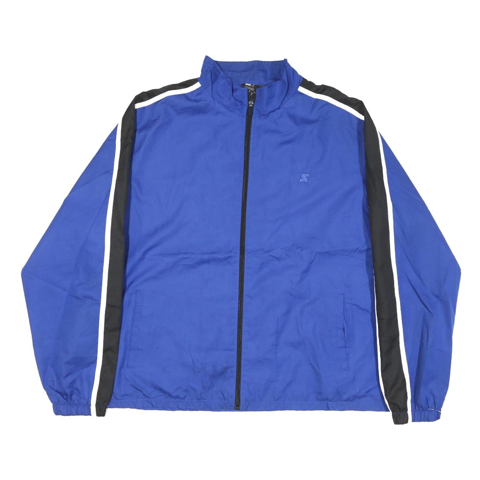 STARTER Mens Blue & Black Athletic Jacket XL Polyester Blend Sportswear Zip Refurbished - N/A refurbished available on Cerqular