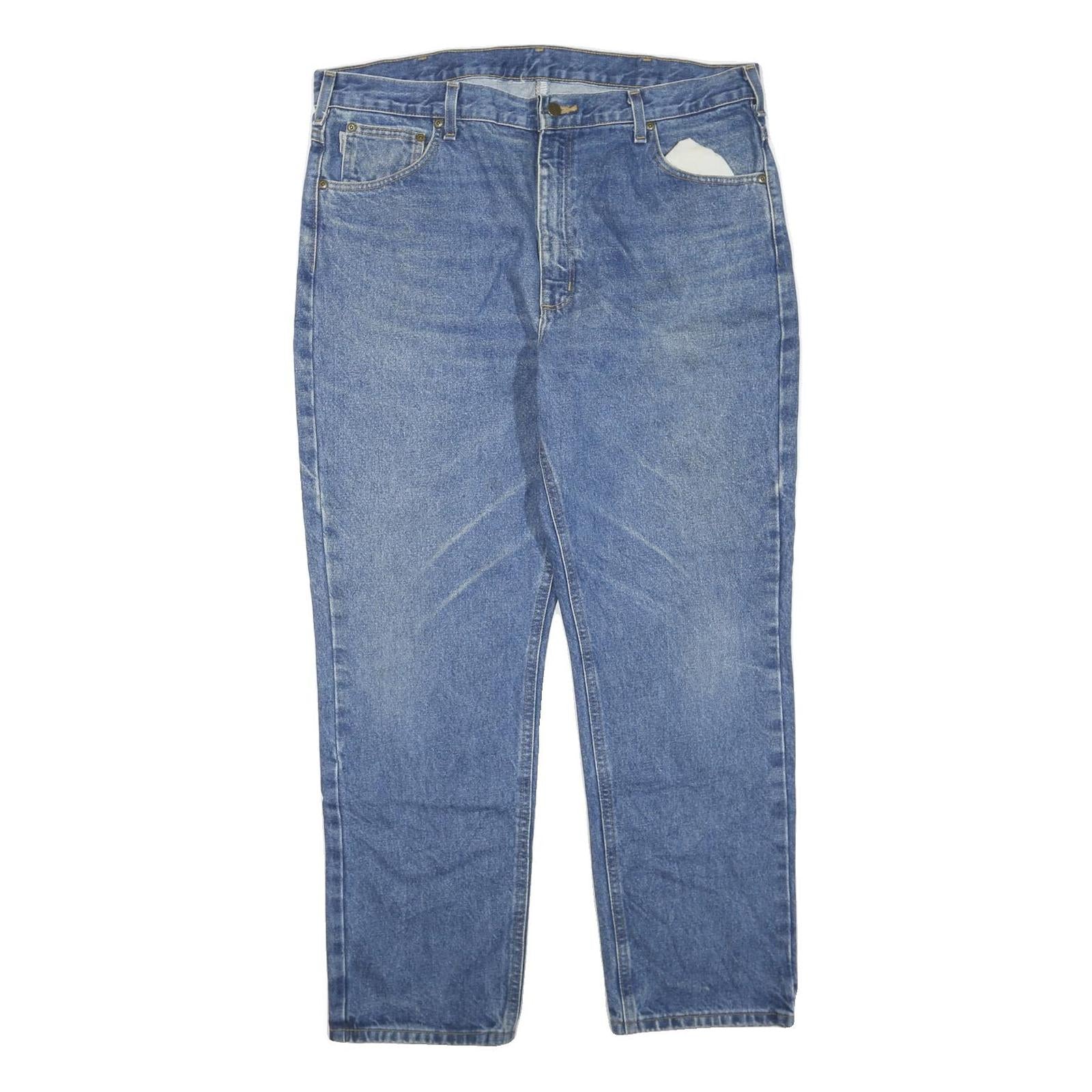 CARHARTT Mens Jeans Blue Regular Straight Denim Medium W40 L30 Classic Fit Zip Refurbished - N/A refurbished available on Cerqular