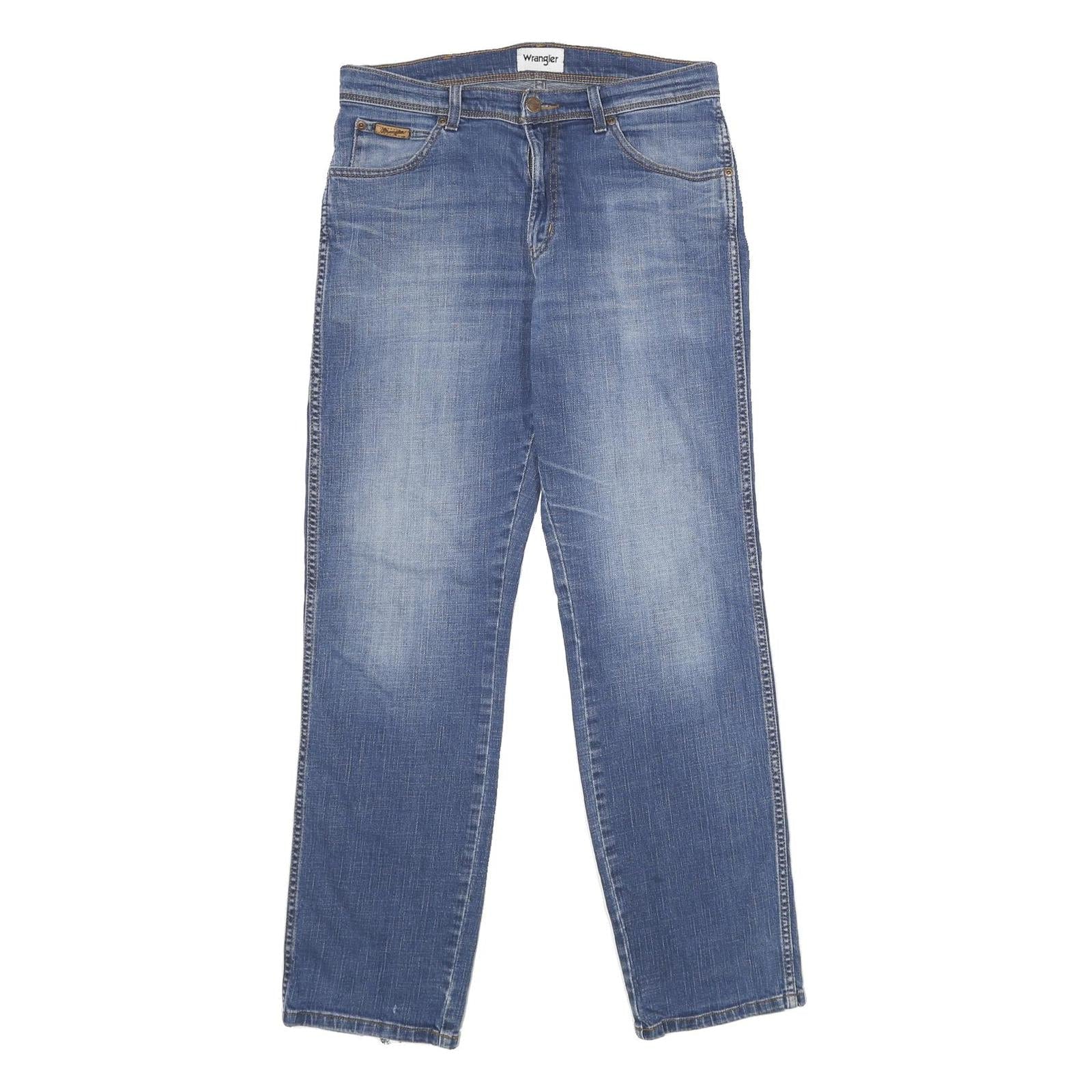 WRANGLER Mens Blue Regular Fit Straight Denim Jeans W33 L34 Classic Casual Wear Refurbished - N/A refurbished available on Cerqular
