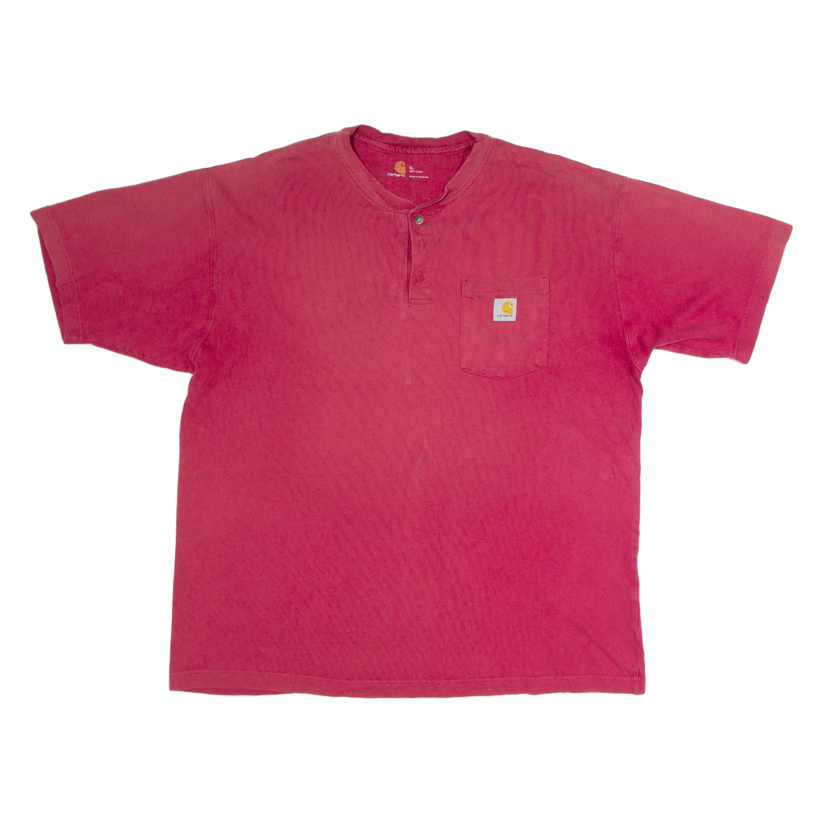 CARHARTT Mens T-Shirt Red Button Neck XL Refurbished - N/A refurbished available on Cerqular