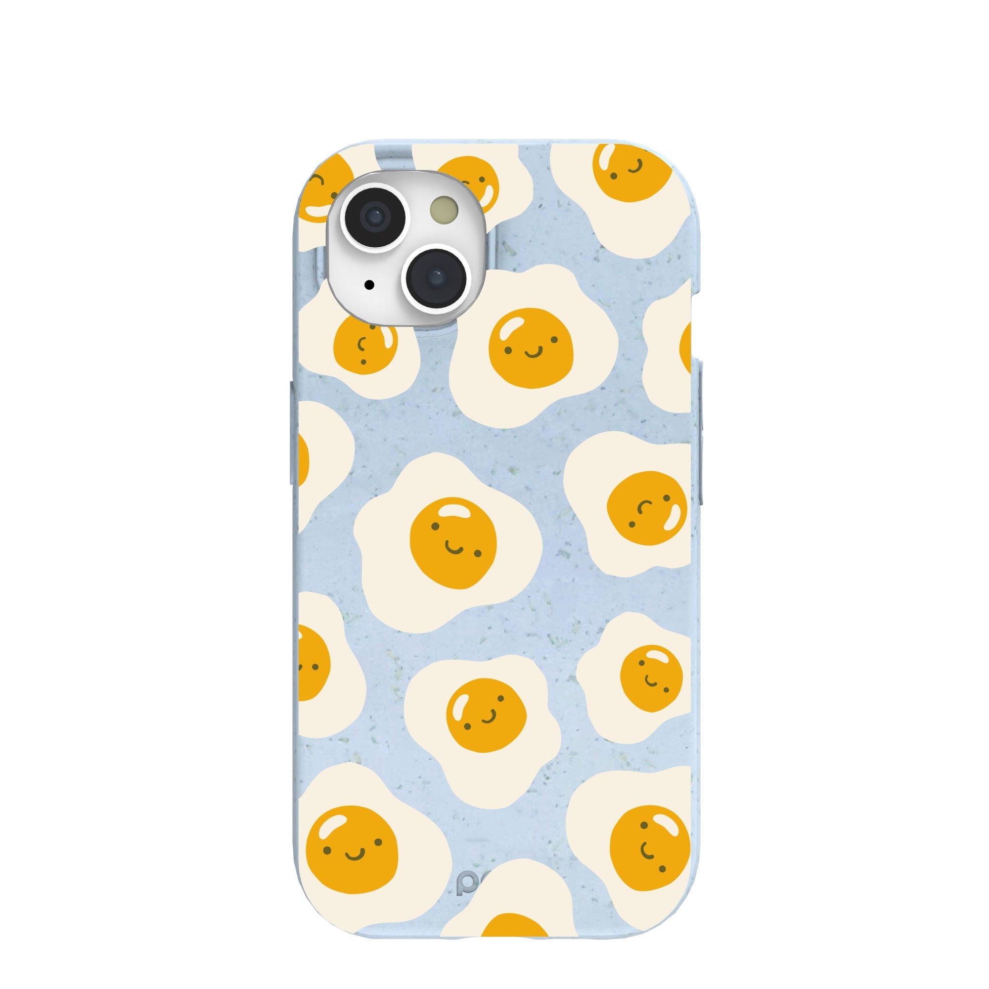 Powder Blue Sunny Side Up iPhone 15 Case Refurbished - Pela Case refurbished available on Cerqular