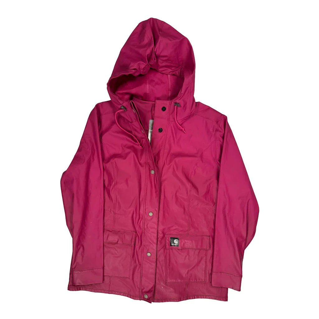 Carhartt Waterproof Jacket - Large Pink Polyester Refurbished - Thrifted (note: this is a term often used to describe second- refurbished available on Cerqular
